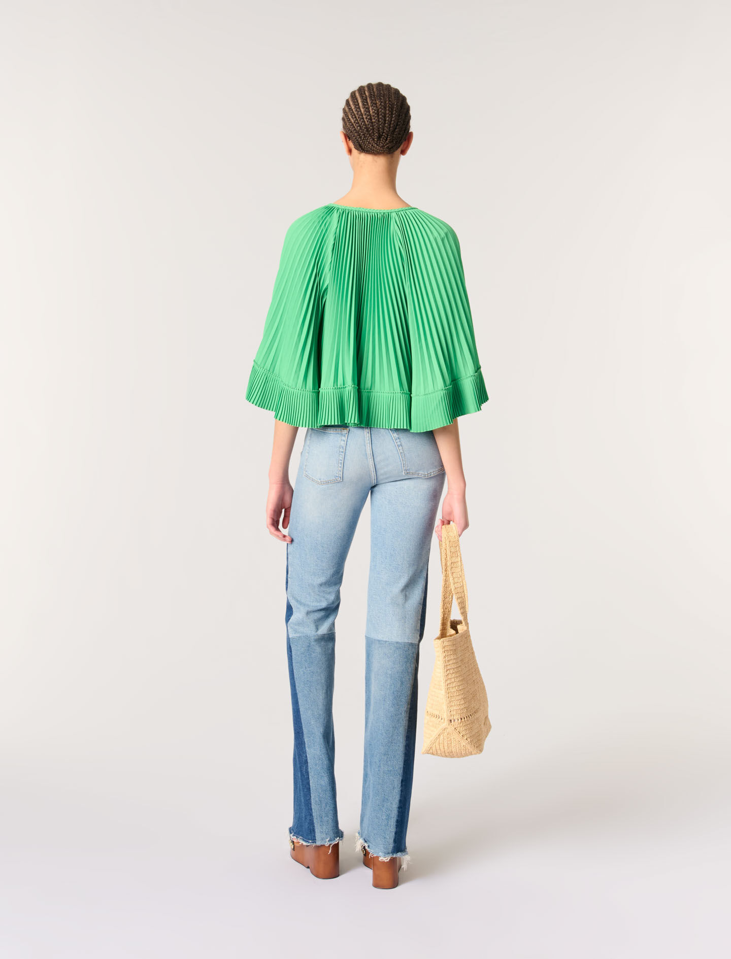 Cape-effect pleated top