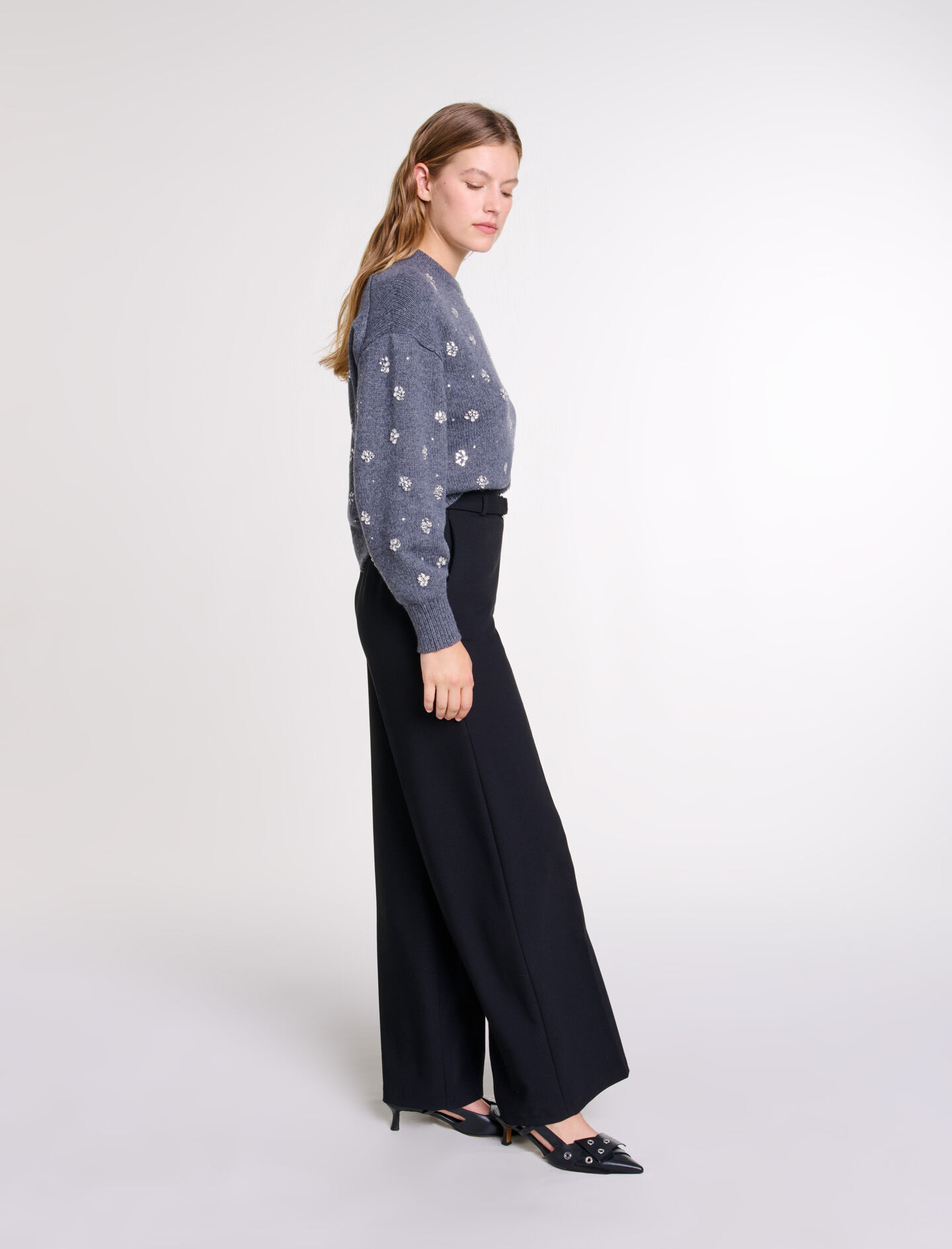 Wide belted trousers