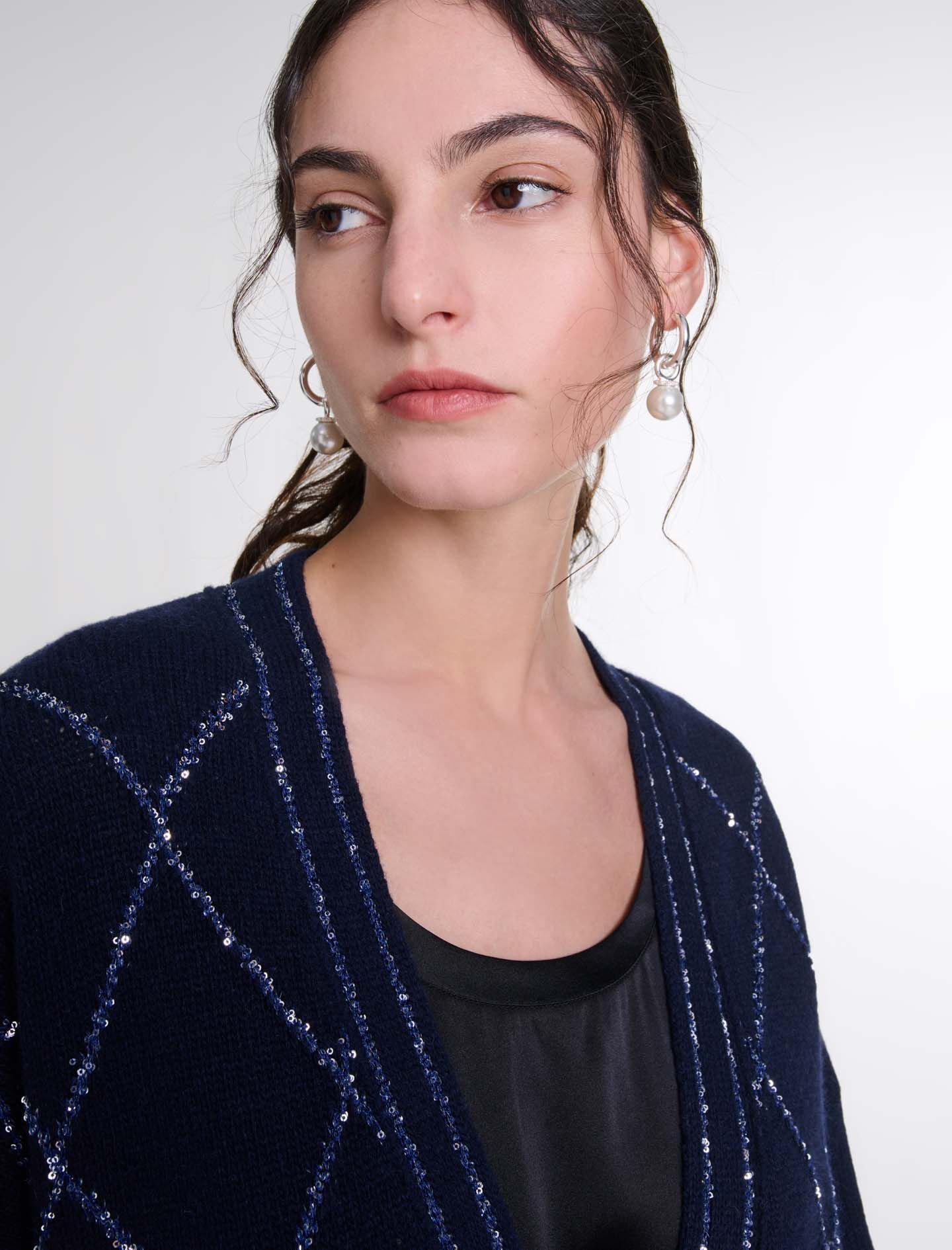 Longline wool cardigan