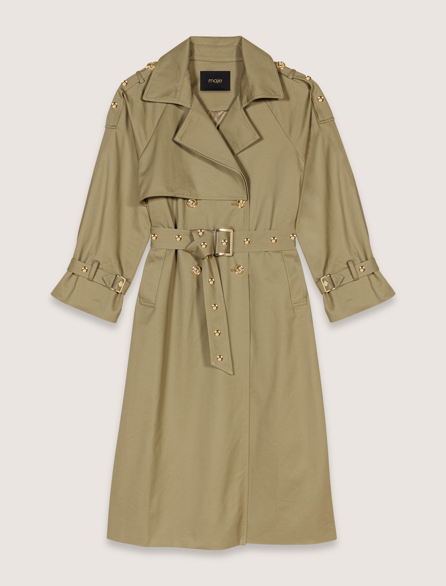 Removable collar stud trench coat