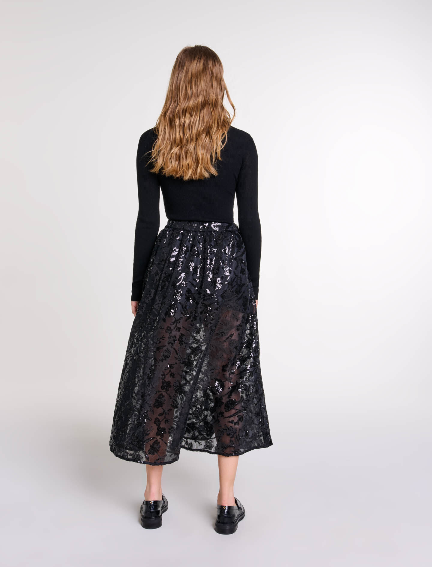 Sequin maxi skirt