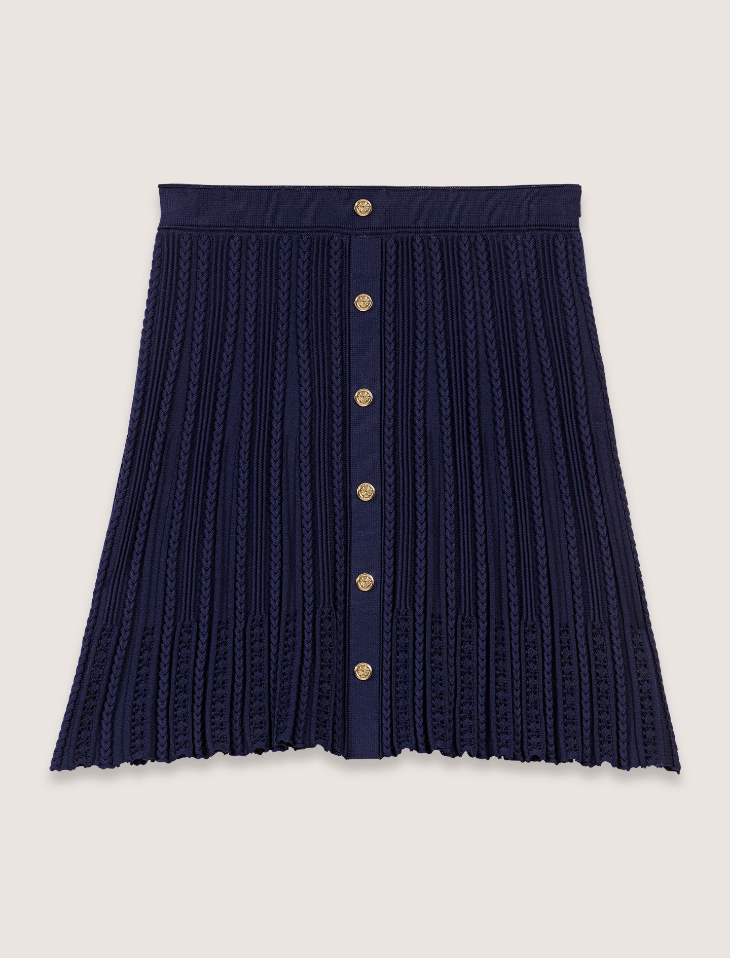 Woven knit short skirt