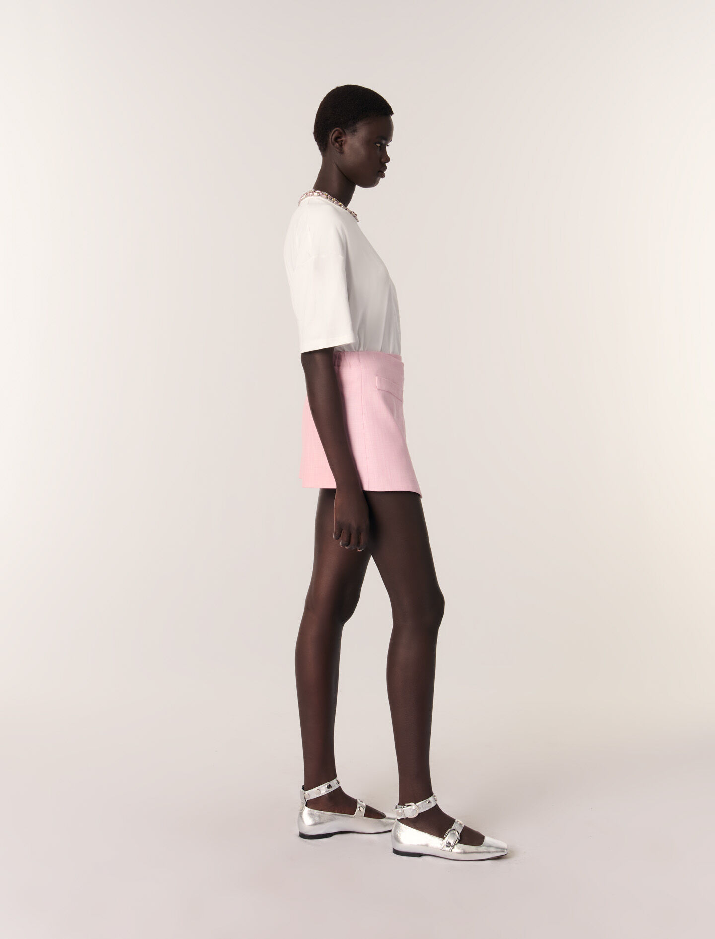 Jewellery neck T-shirt