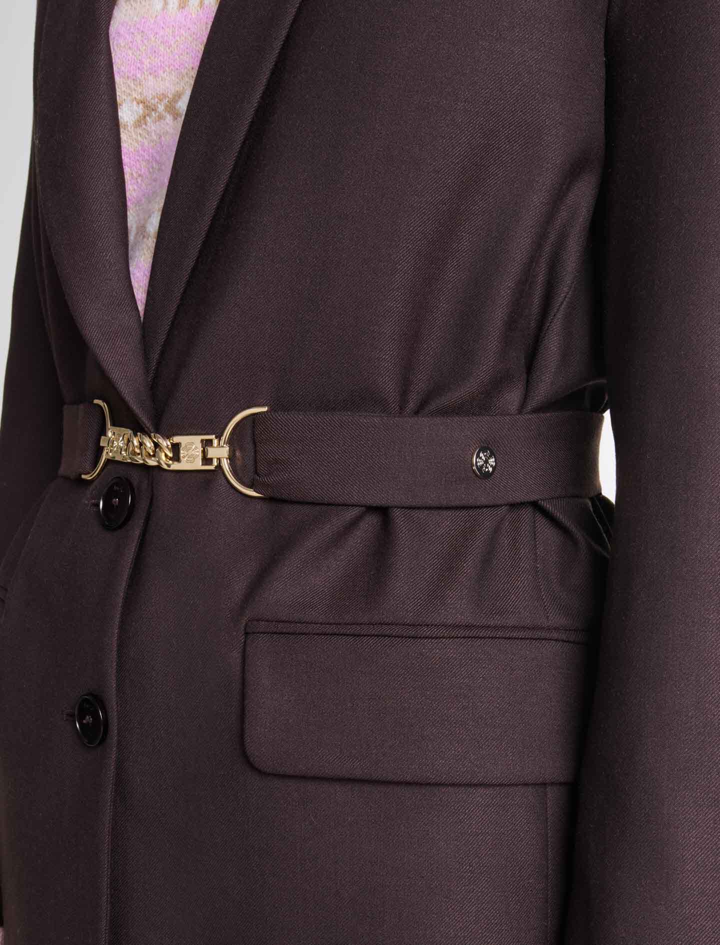 Belted suit jacket