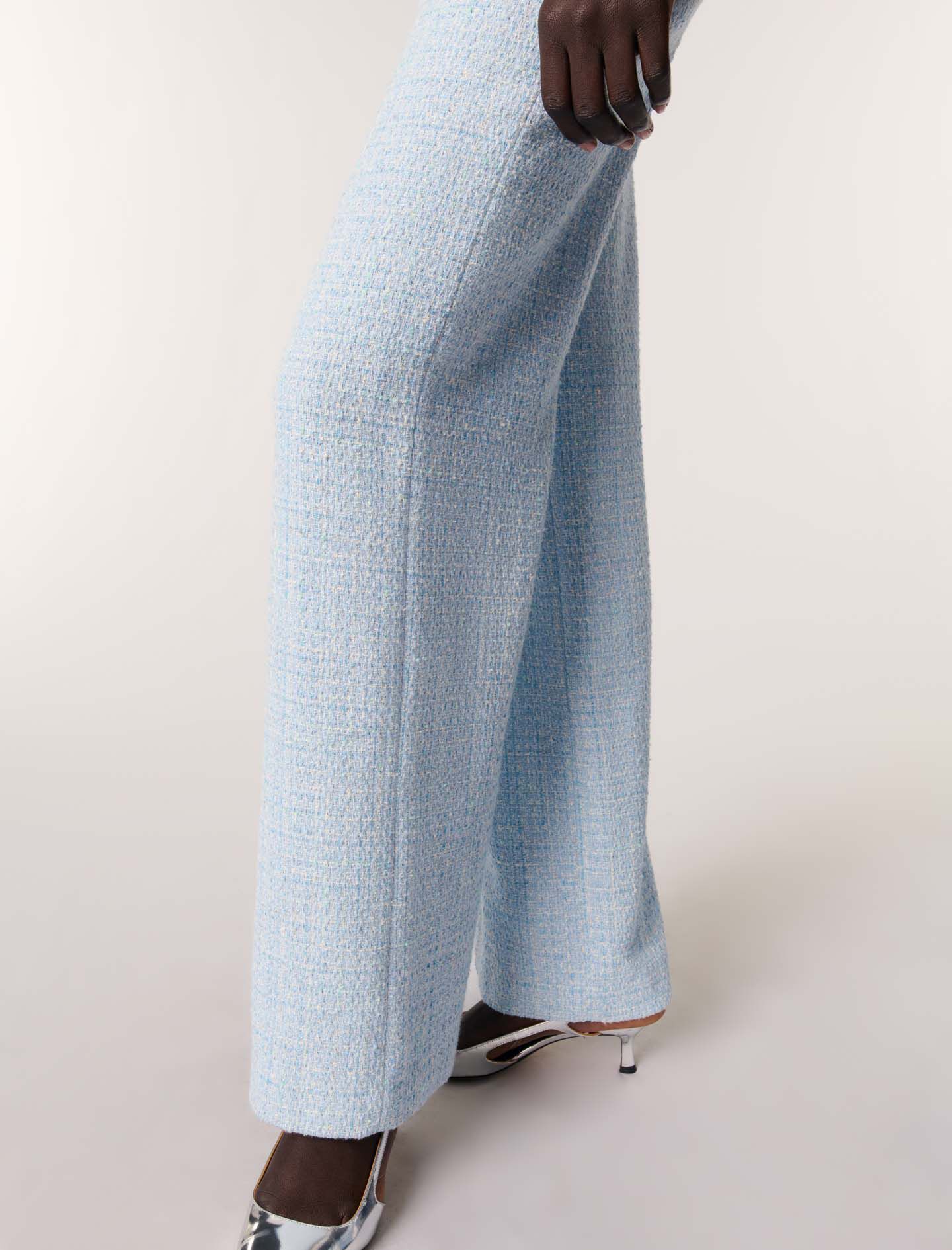 Tweed trousers with belt