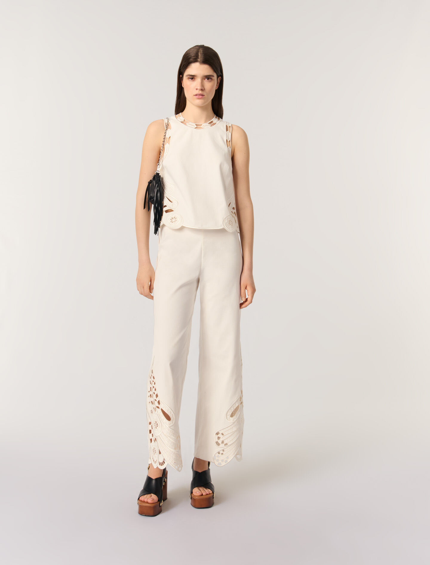 Embroidered vest top