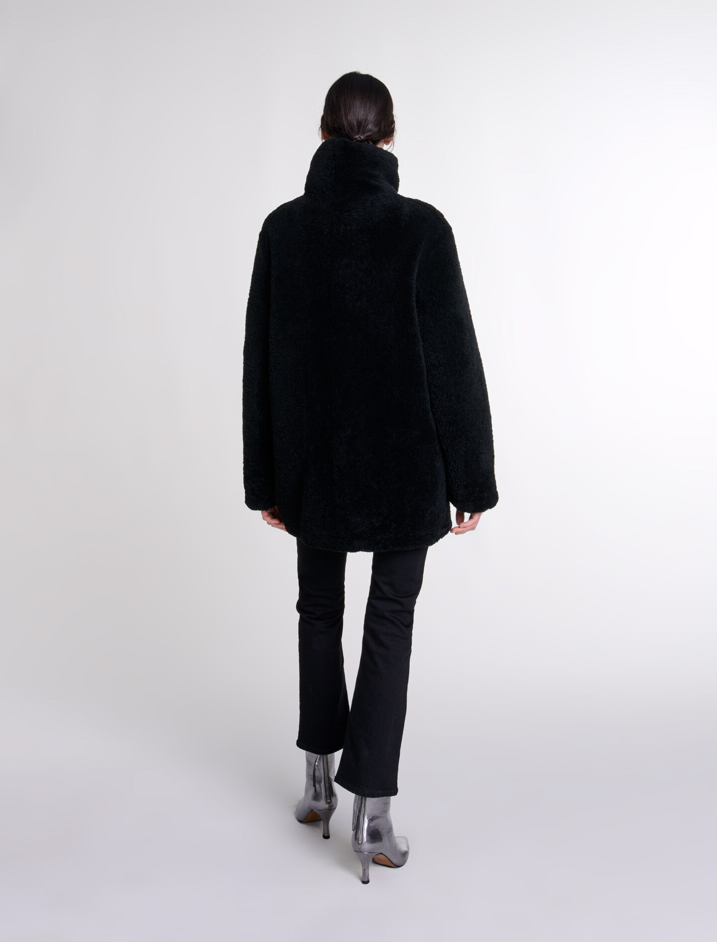 Reversible leather coat