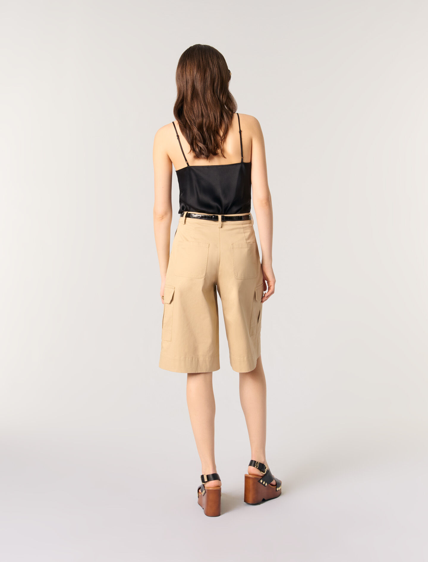 Silk satin and lace top