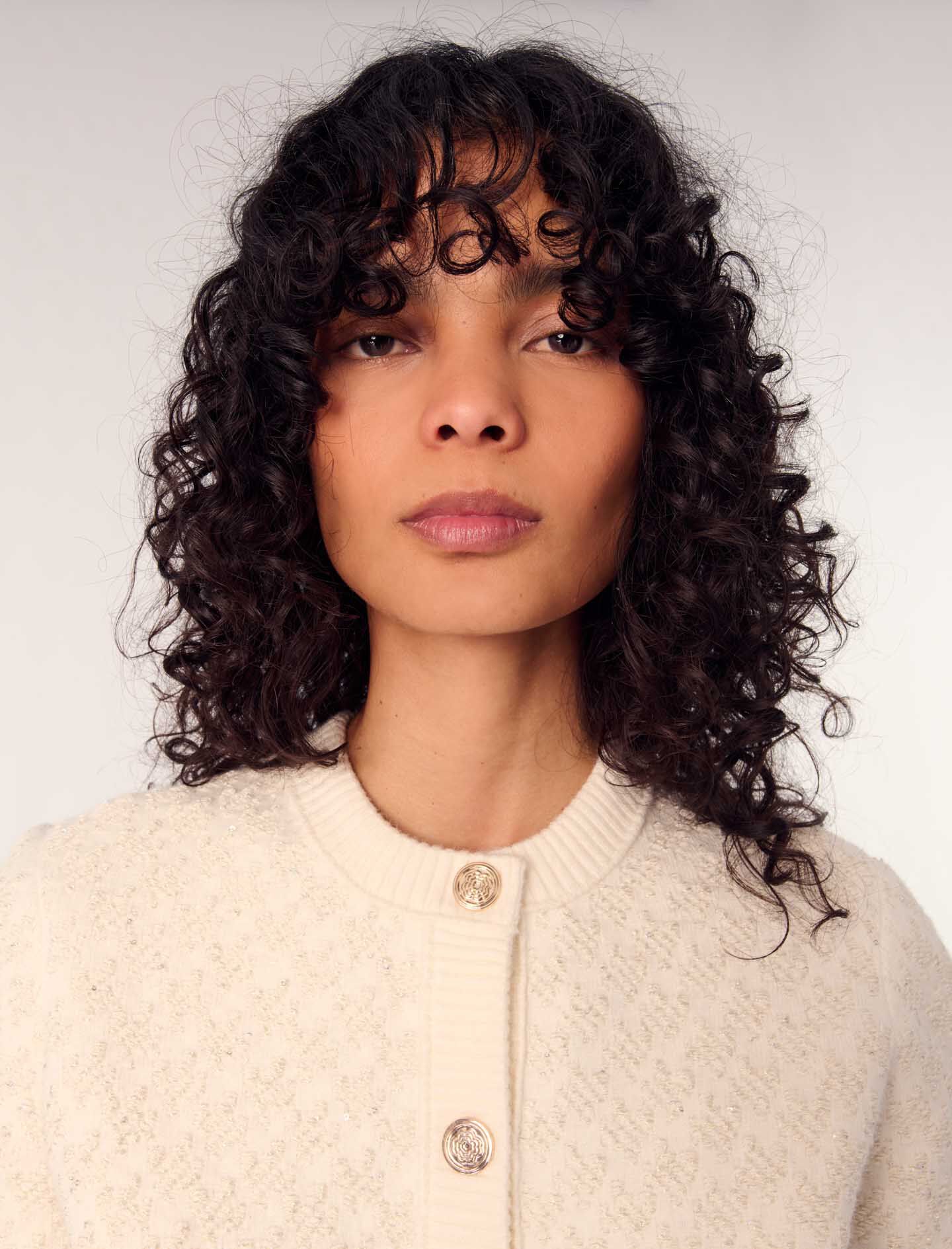 Short tweed-effect cardigan