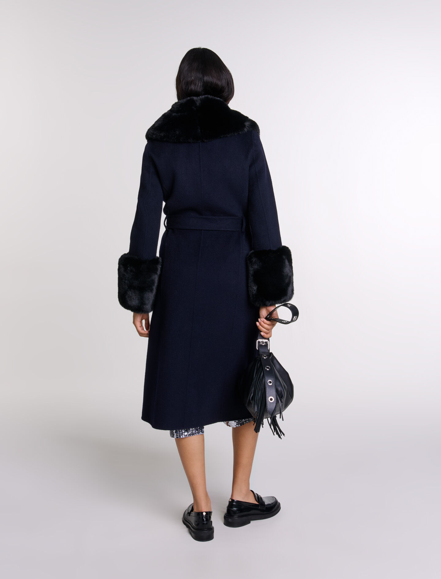 Double-faced faux fur coat