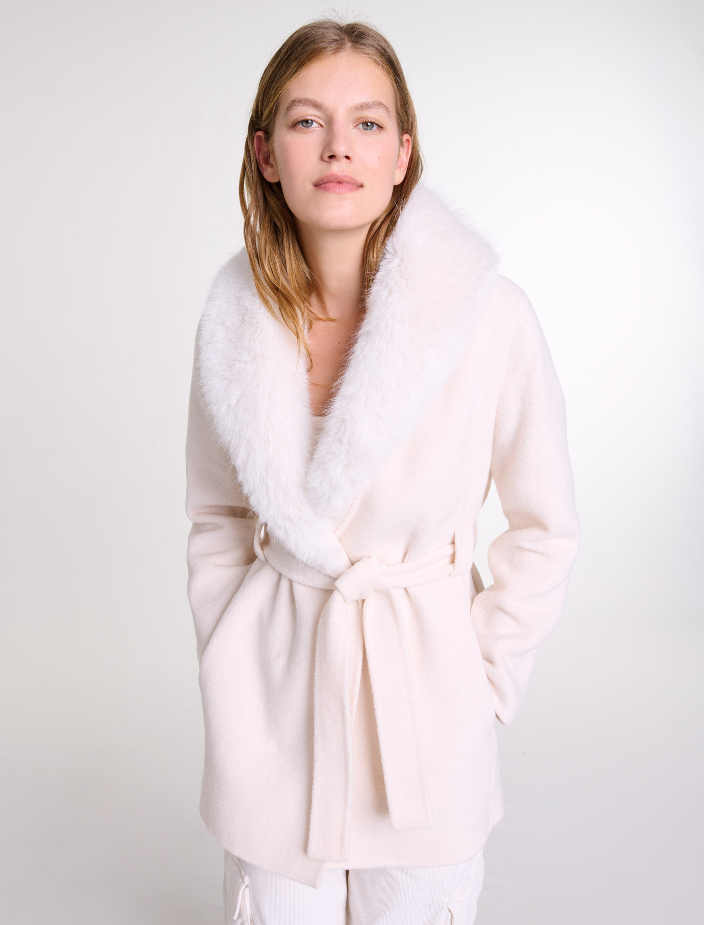 Double-faced mid-length coat