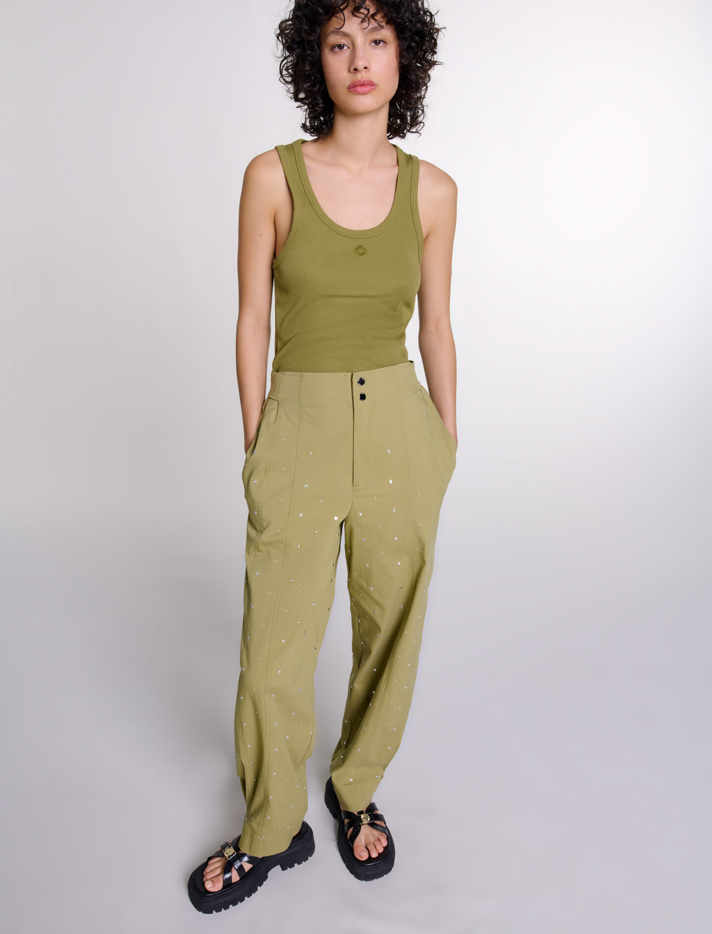 Studded baggy trousers