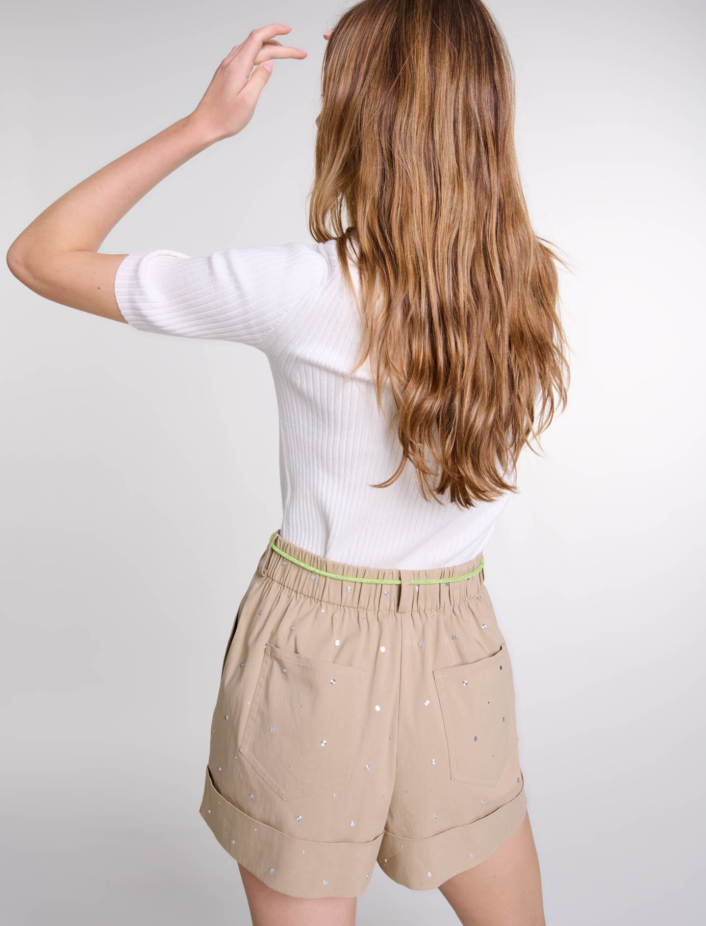 Cotton studded shorts