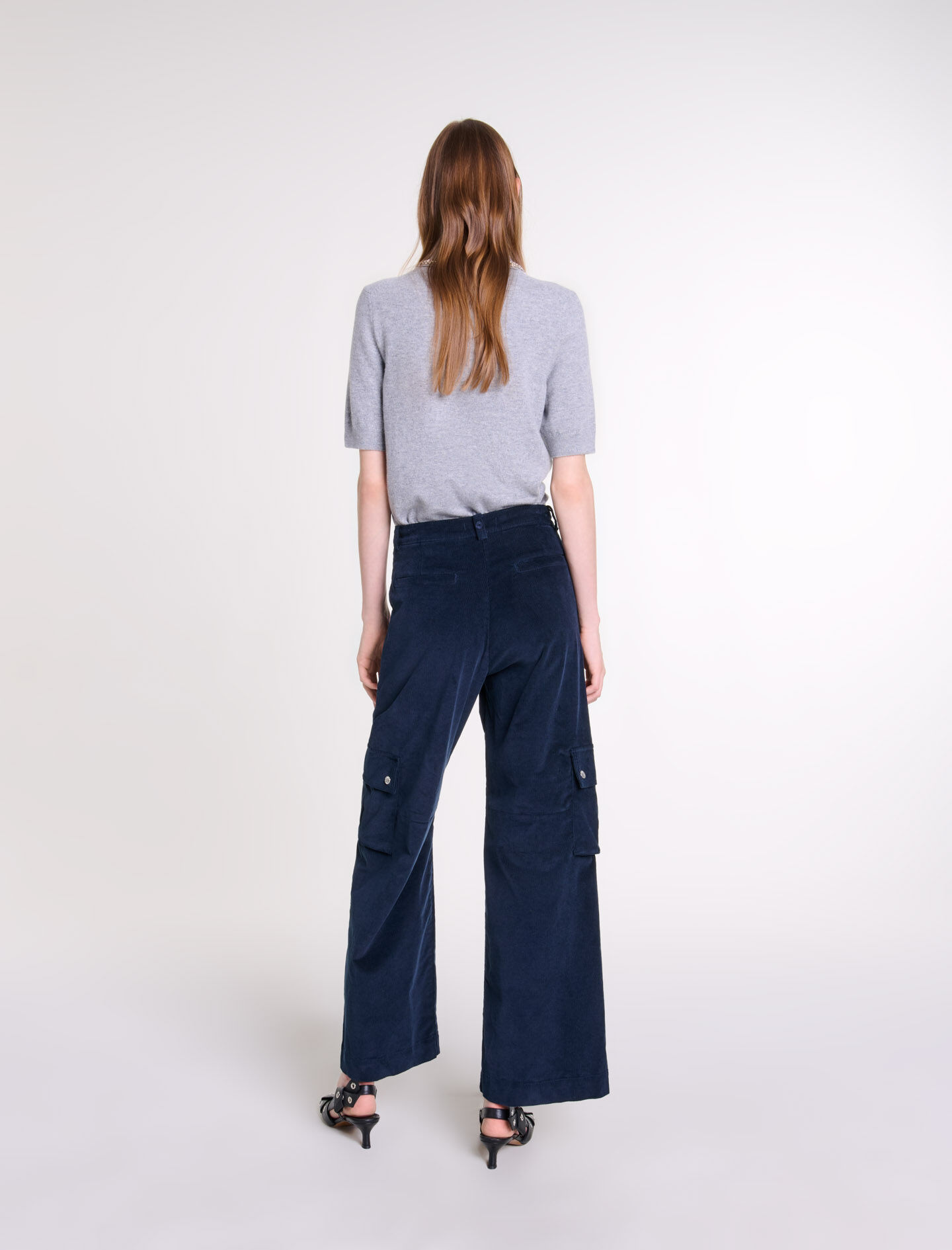 Velour cargo trousers