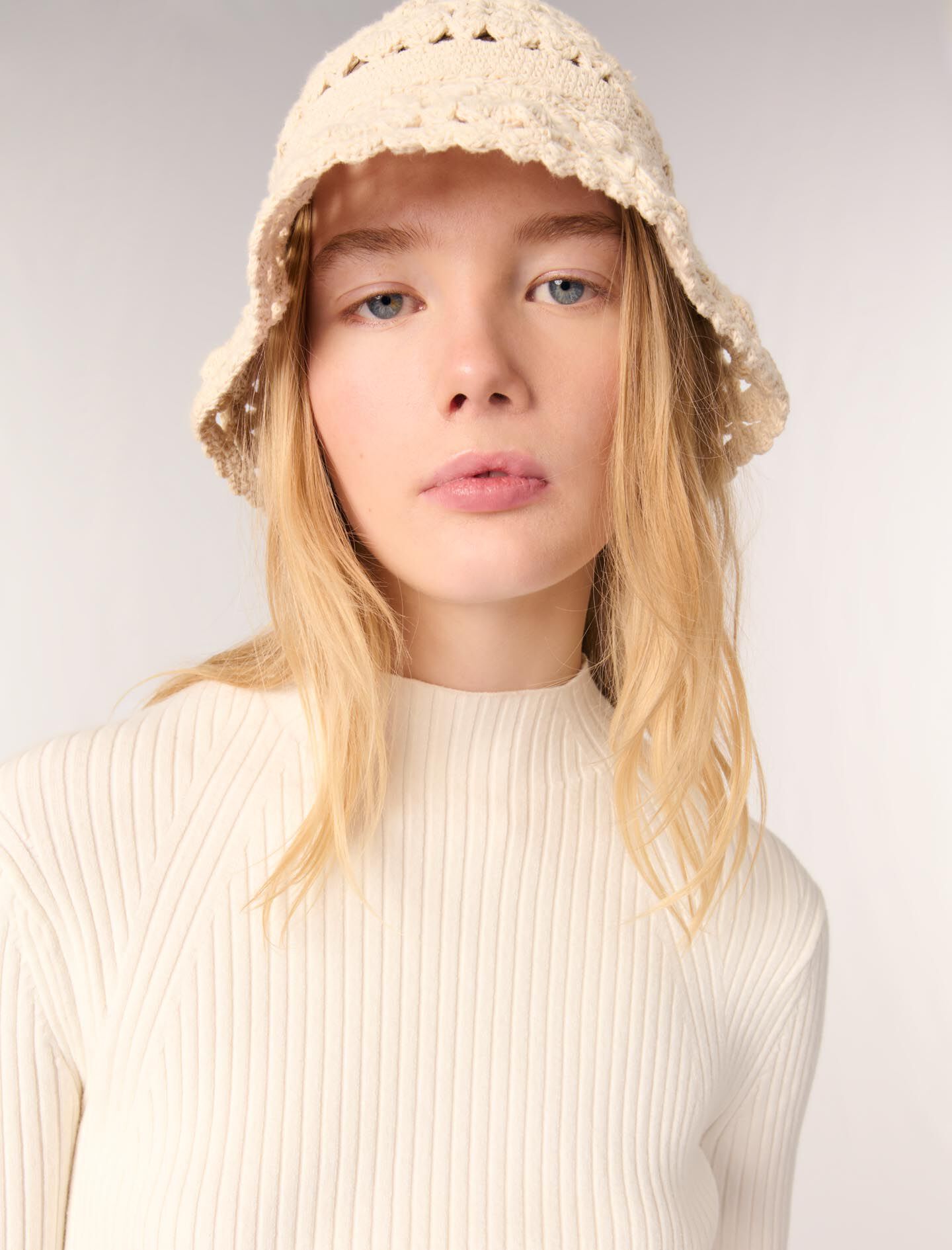 Cotton and silk ribbed top