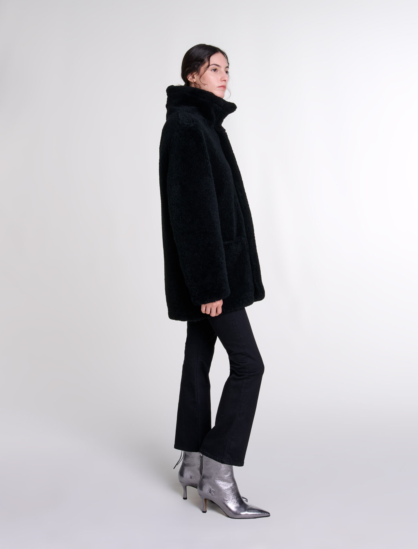 Reversible leather coat