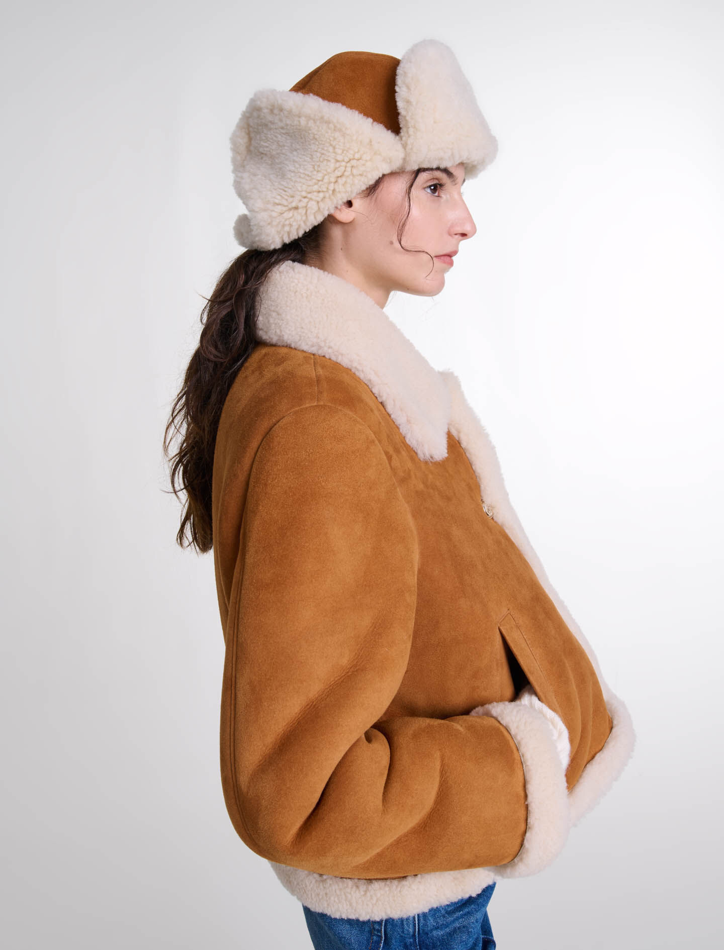 Shearling-effect fur coat