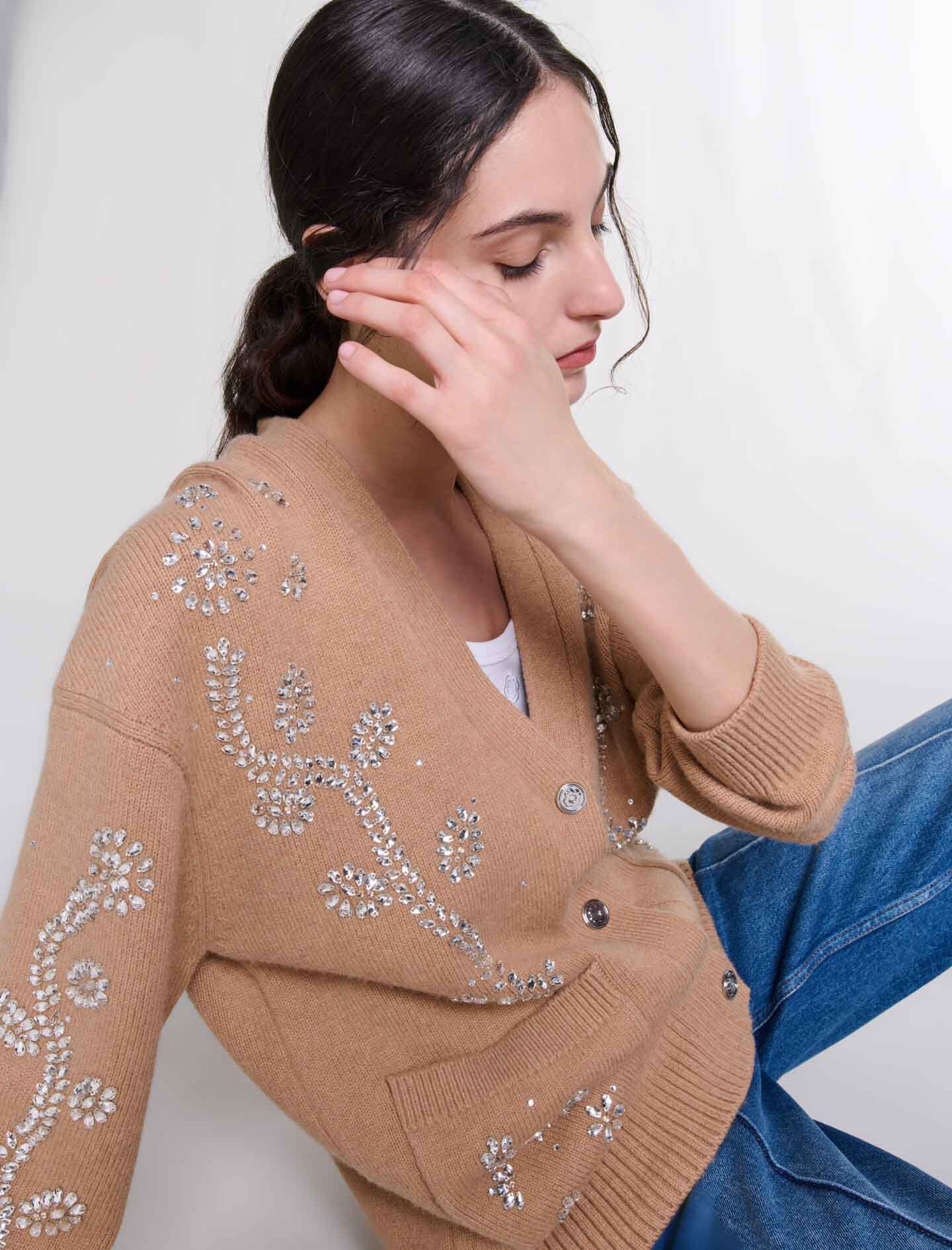 Jewellery detail cardigan