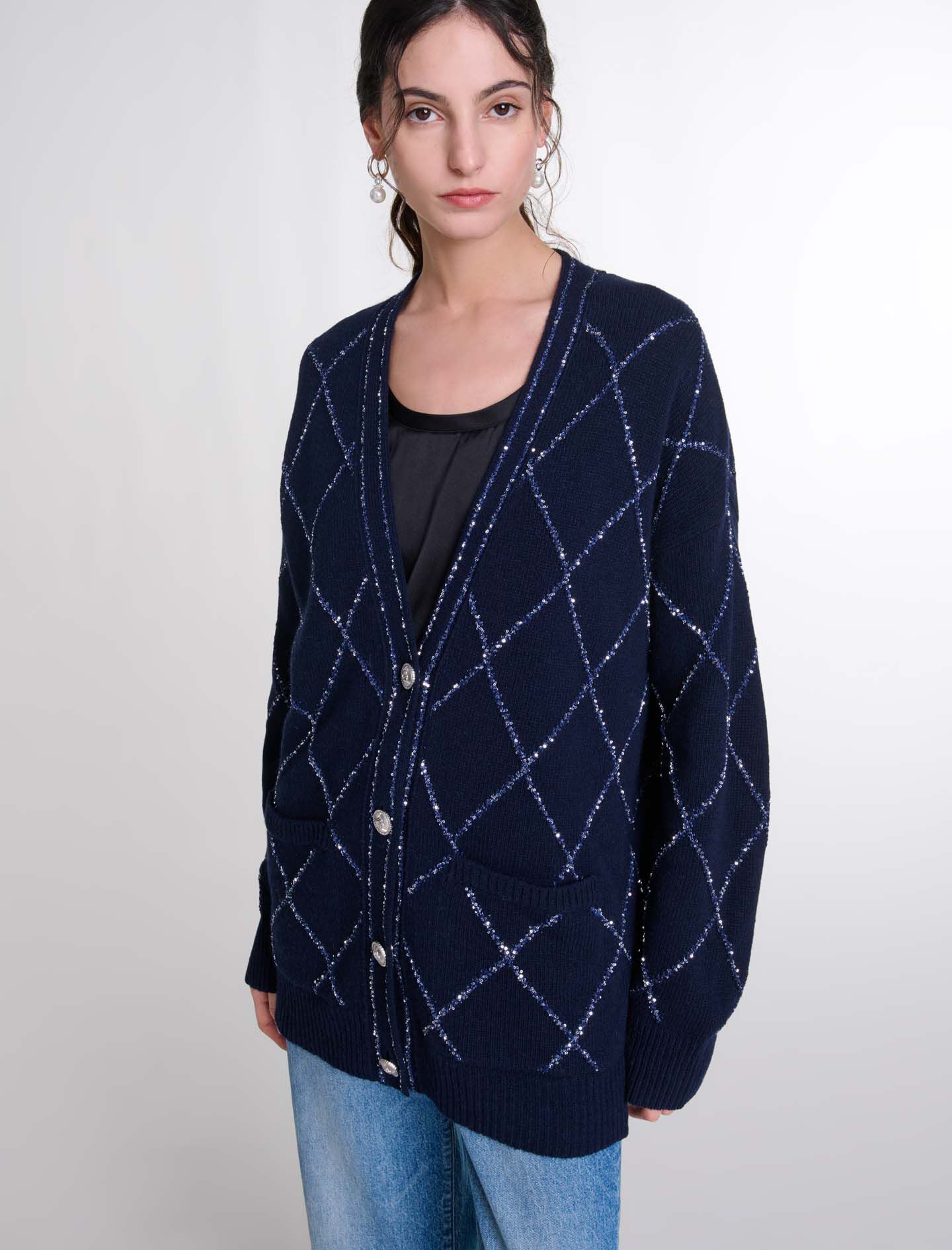 Longline wool cardigan