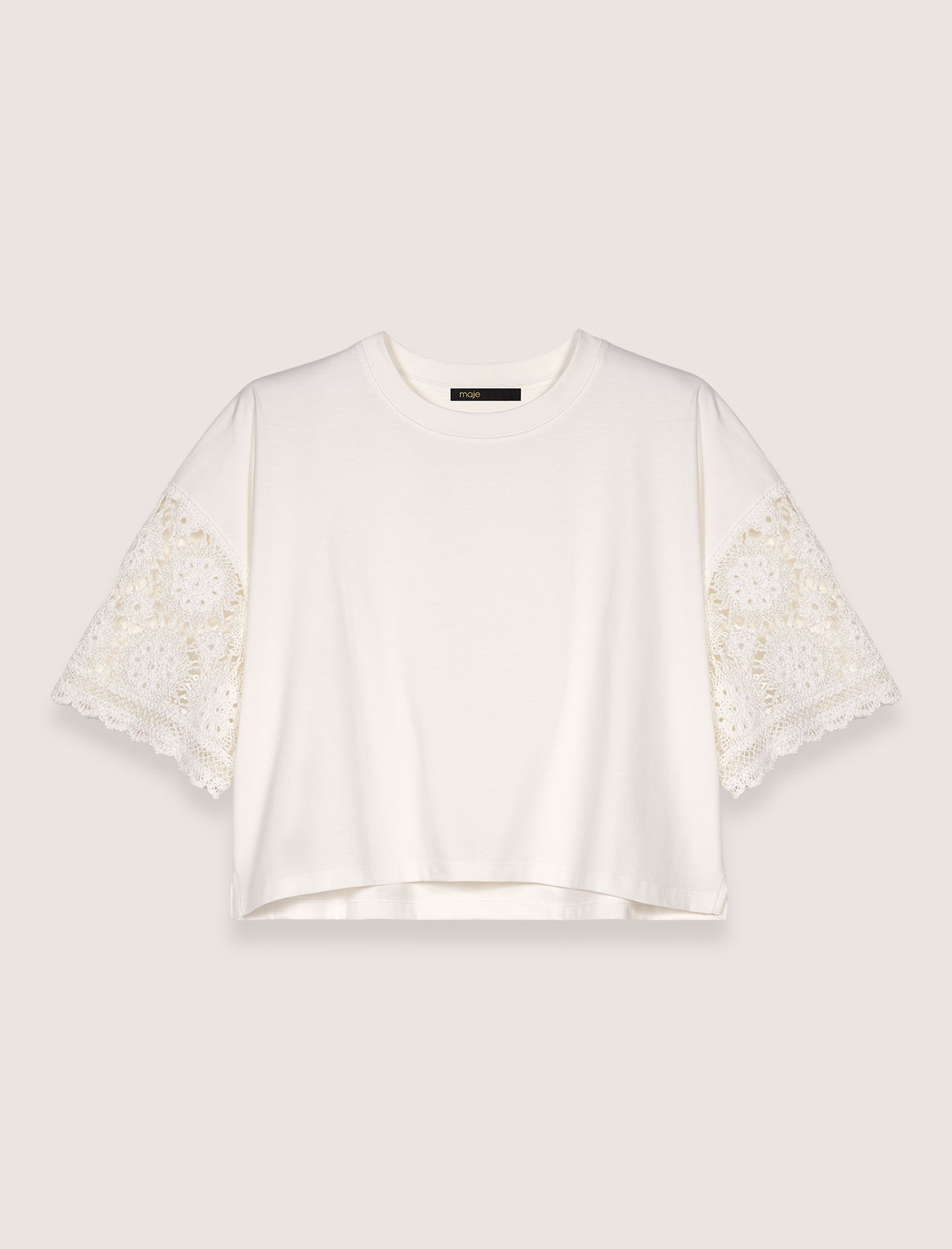 T-shirt with crochet sleeves