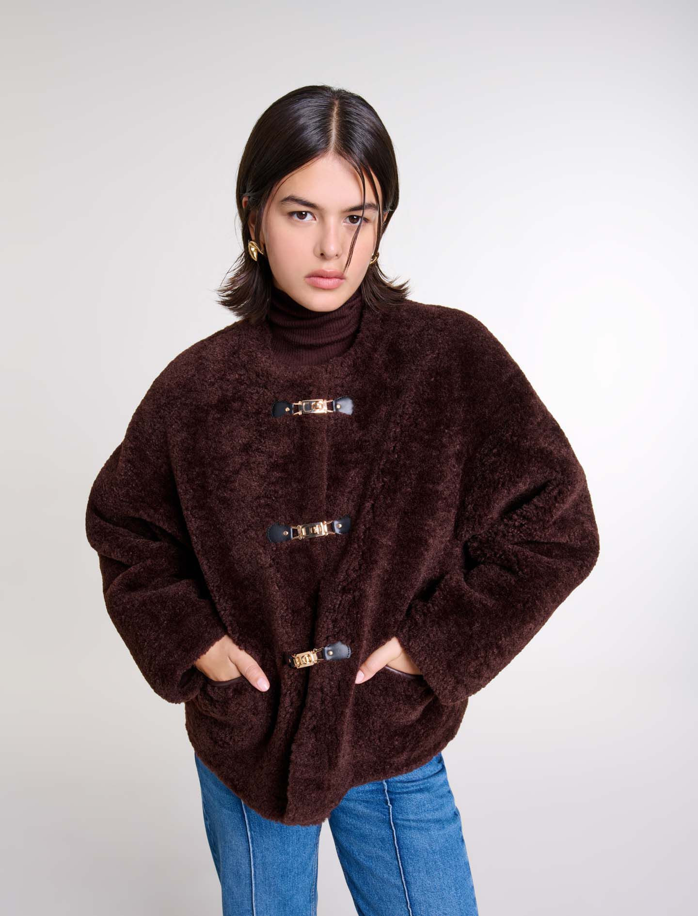 Short faux fur coat