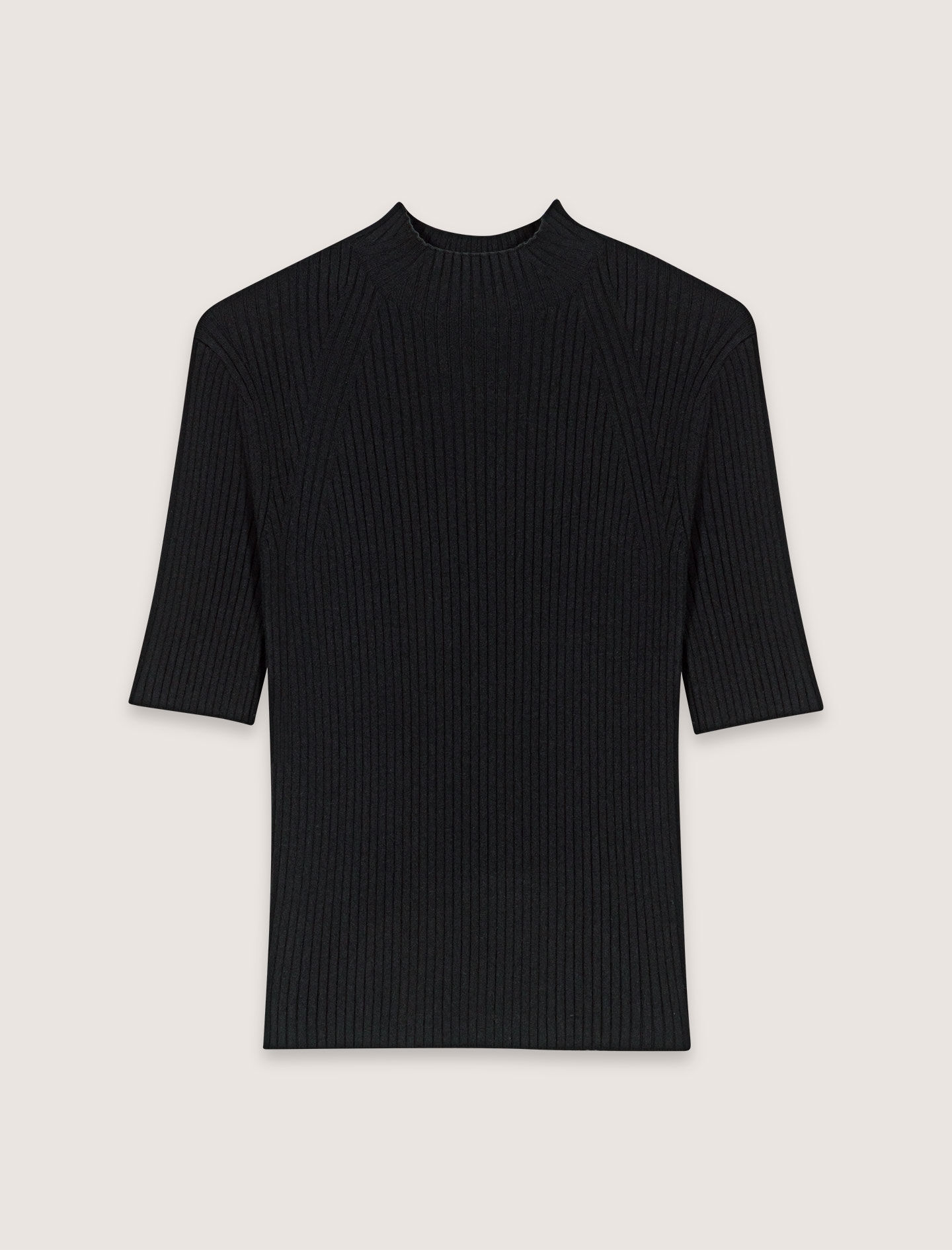 Cotton and silk ribbed top