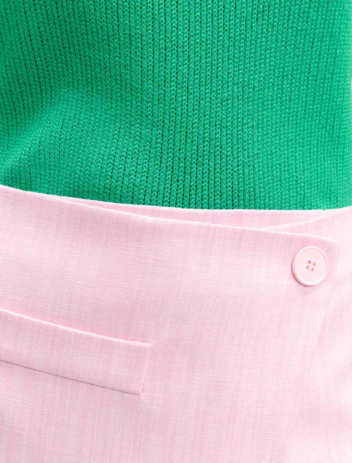 Pointelle knit crochet polo shirt