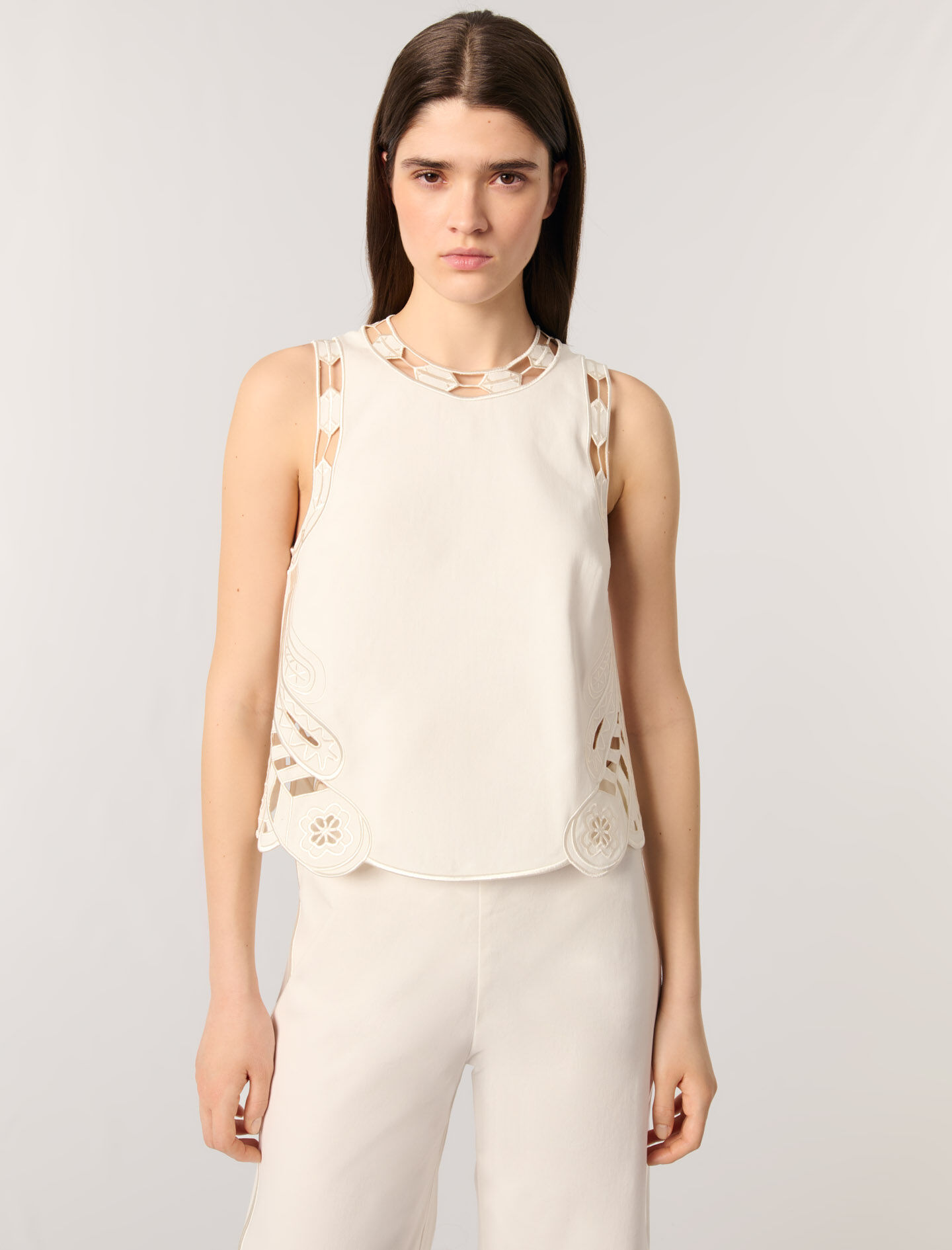 Embroidered vest top