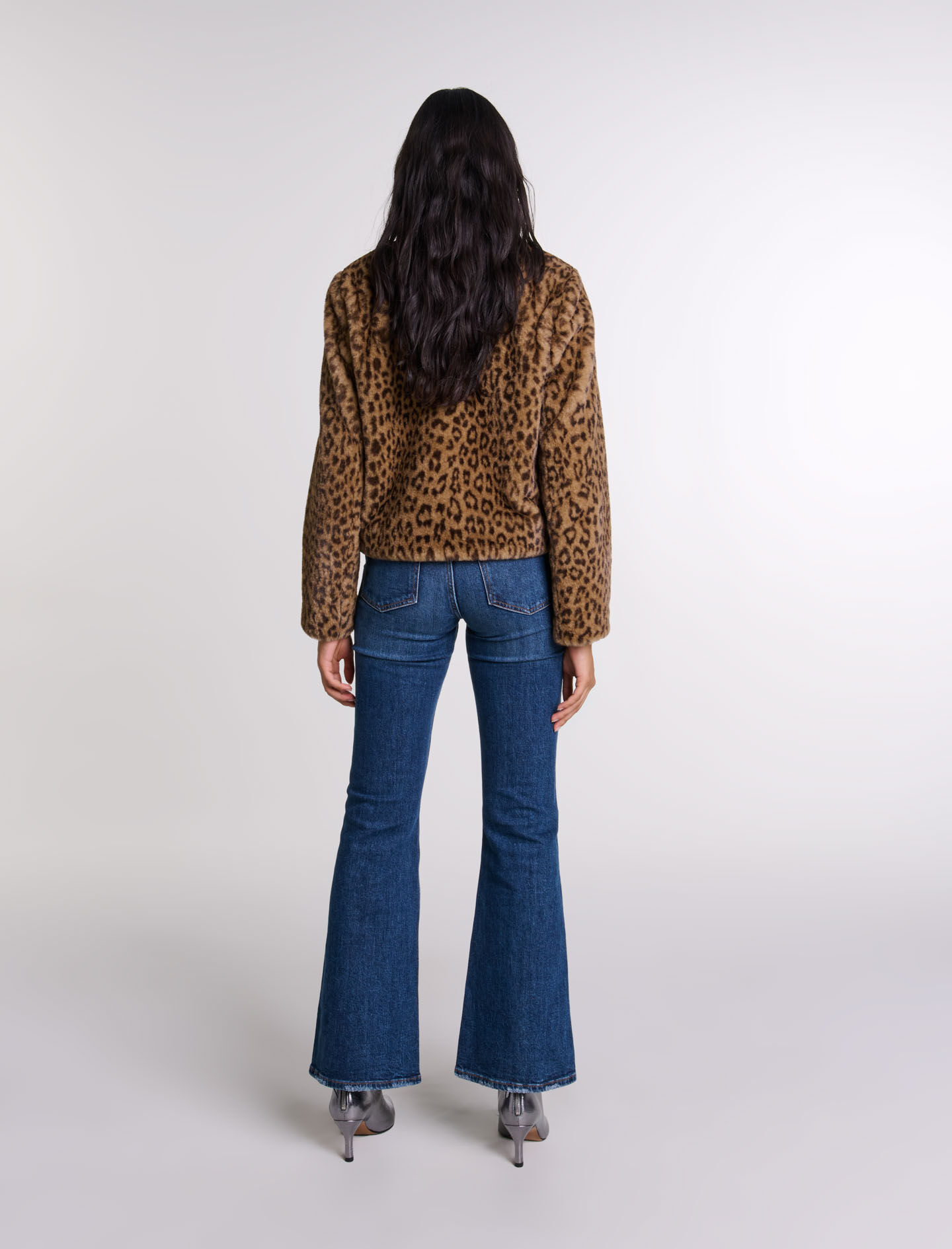 Cropped faux fur jacket