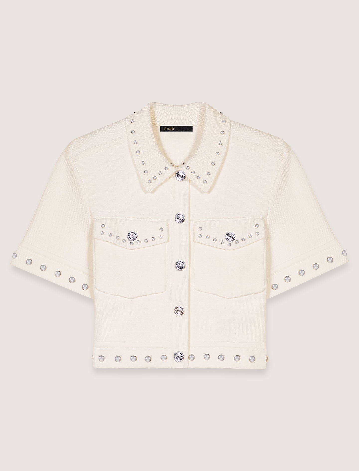 Studded cropped cardigan