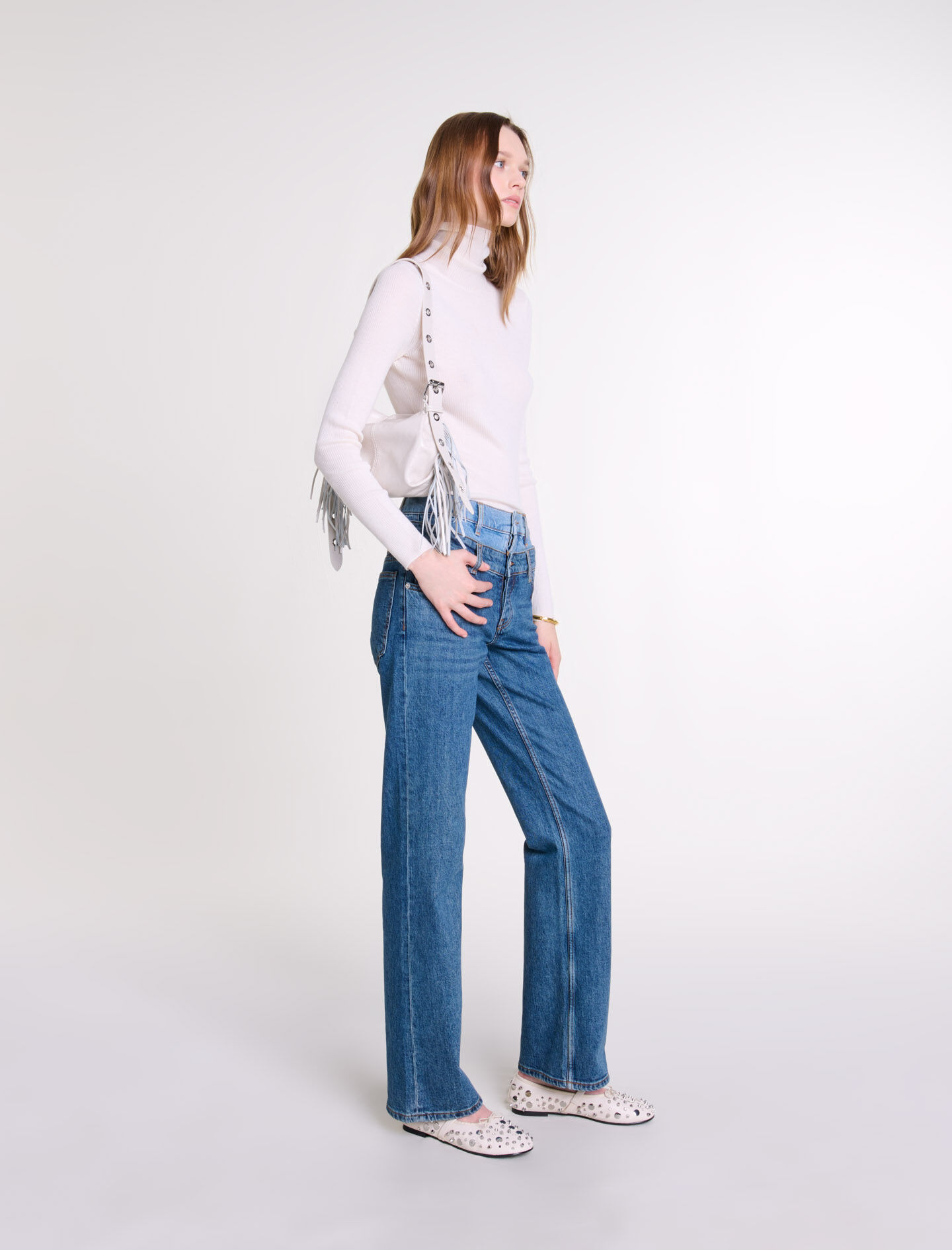 Double waistband jeans