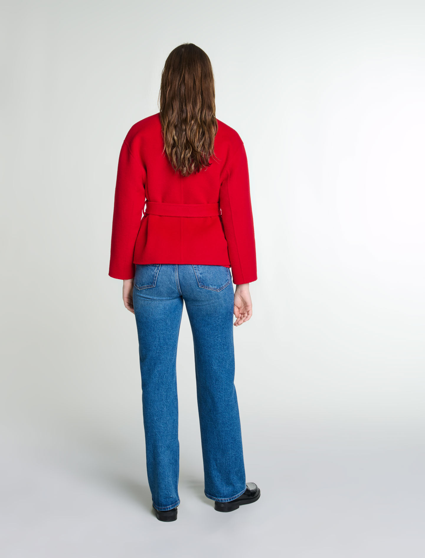 Belted double-faced jacket