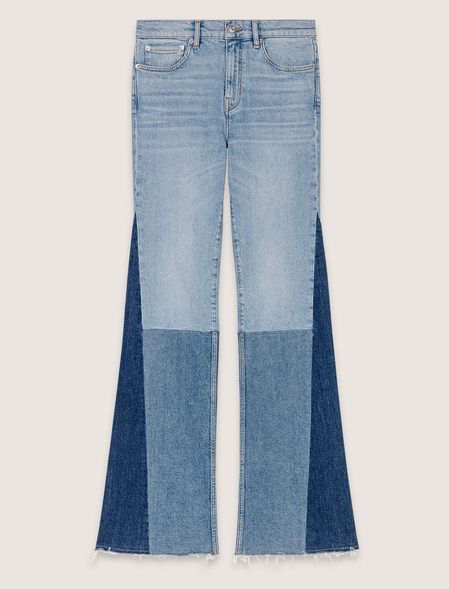 Tricolour patchwork jeans