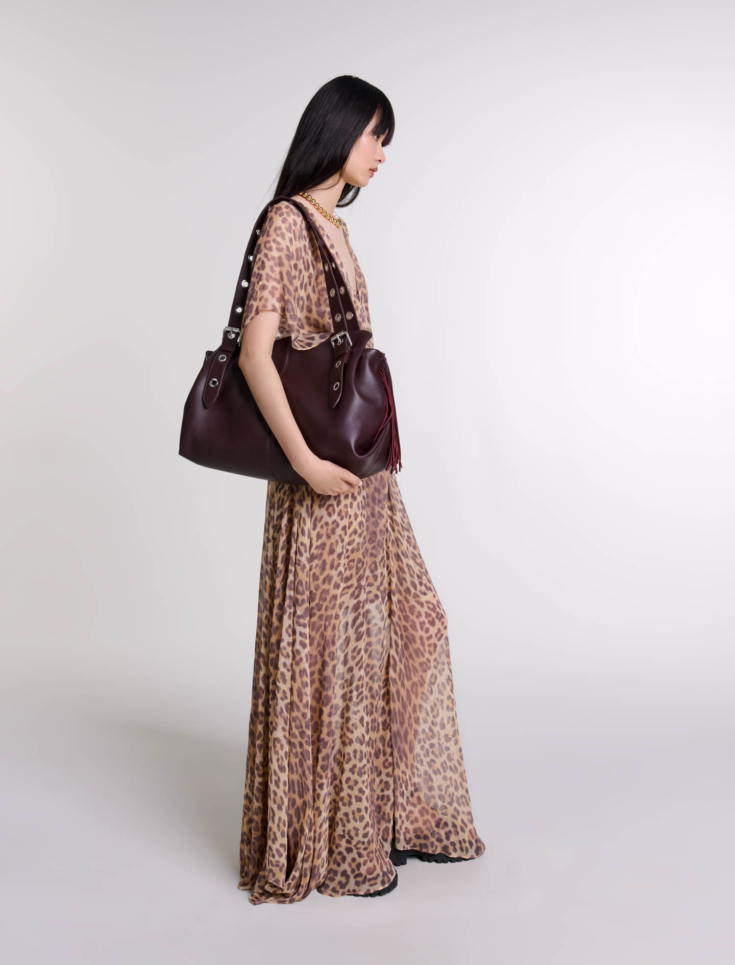 Leopard-print maxi dress