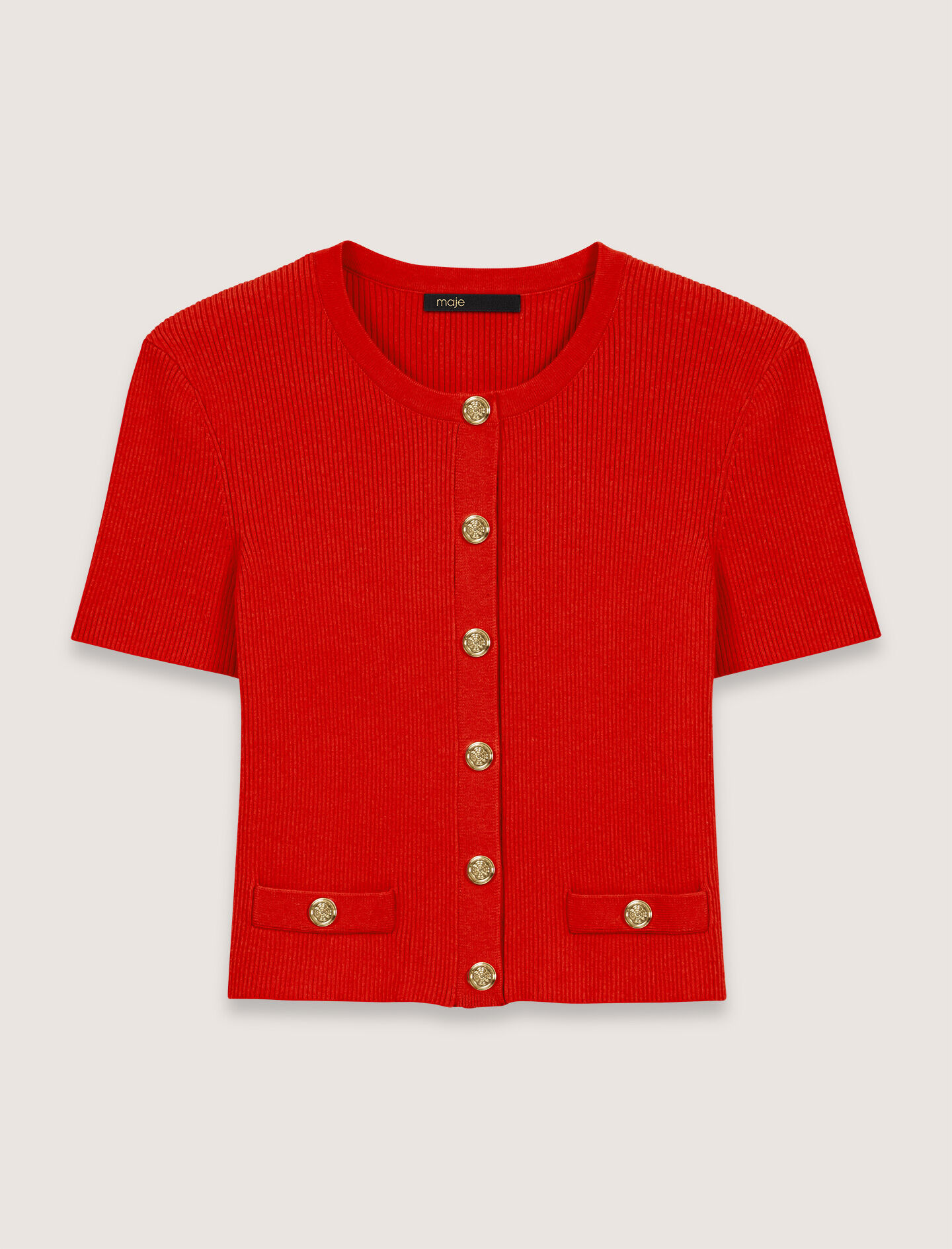 Cropped cardigan with gold buttons