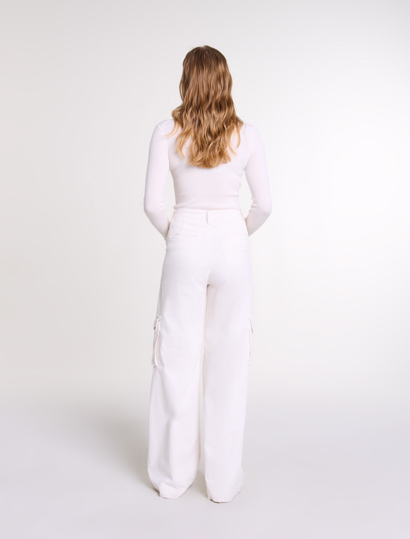 Velour cargo trousers