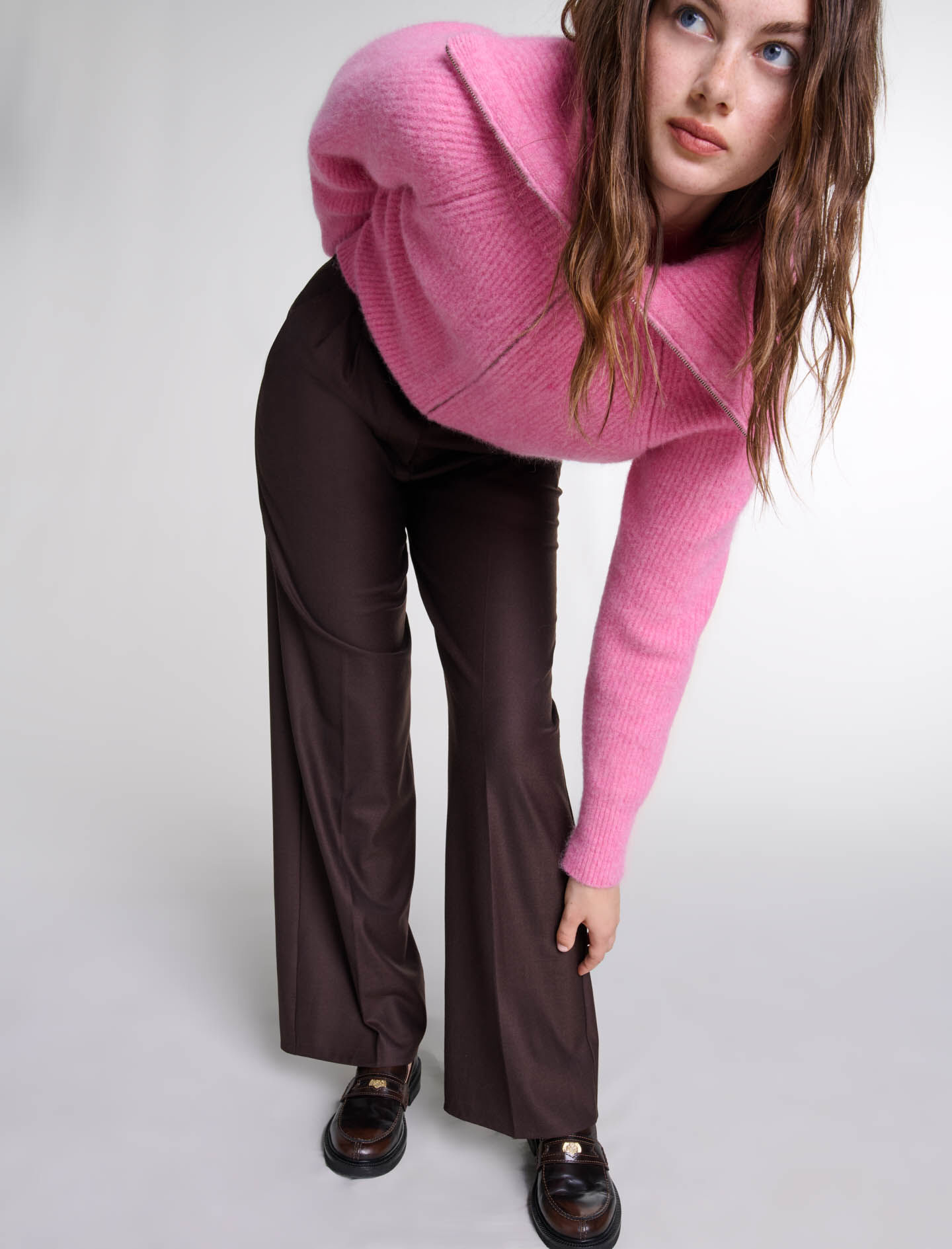 Wide-leg suit trousers