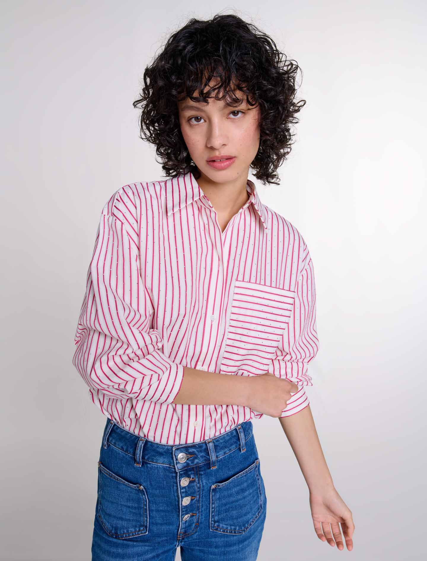 Striped rhinestone shirt