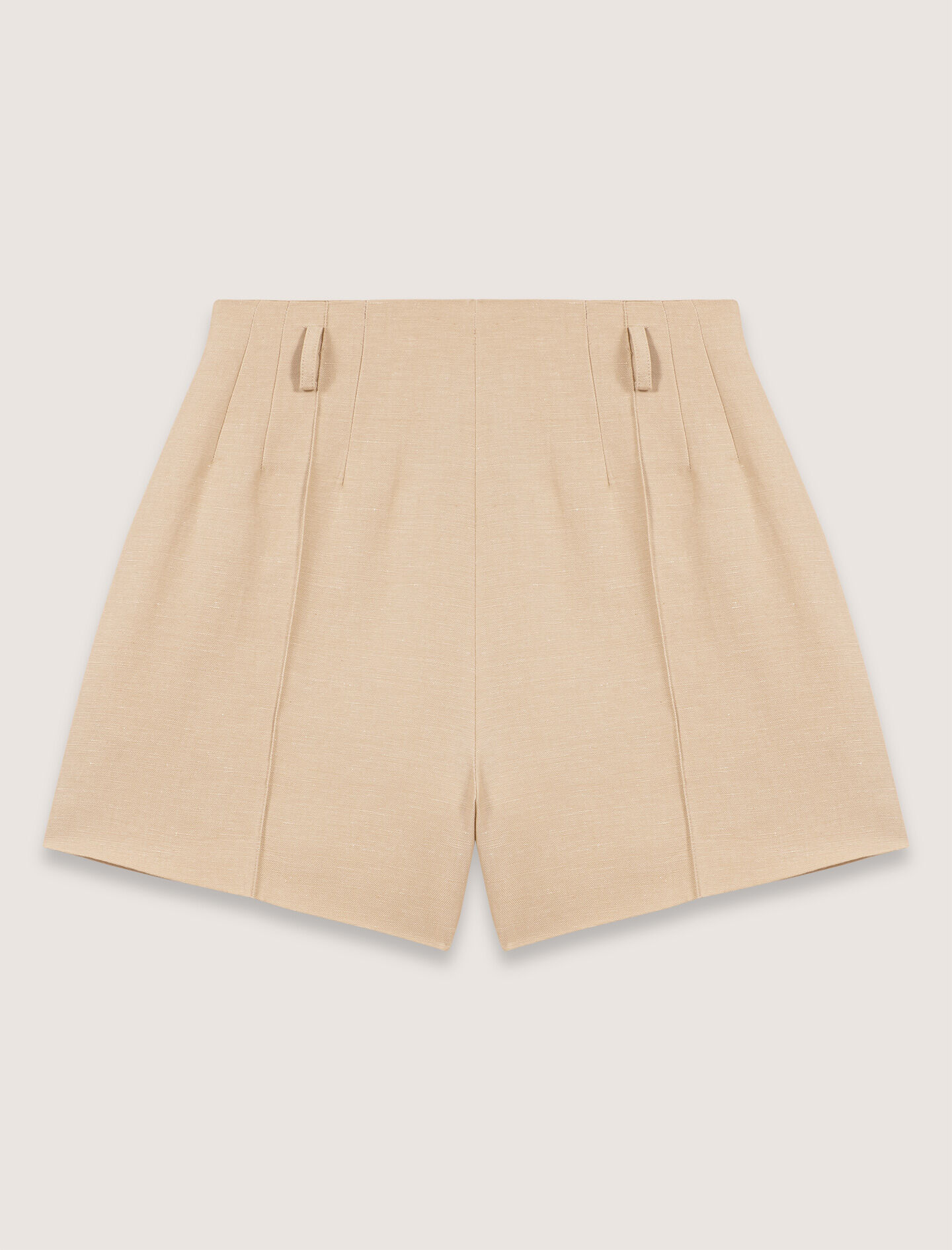 Linen and cotton shorts with darts