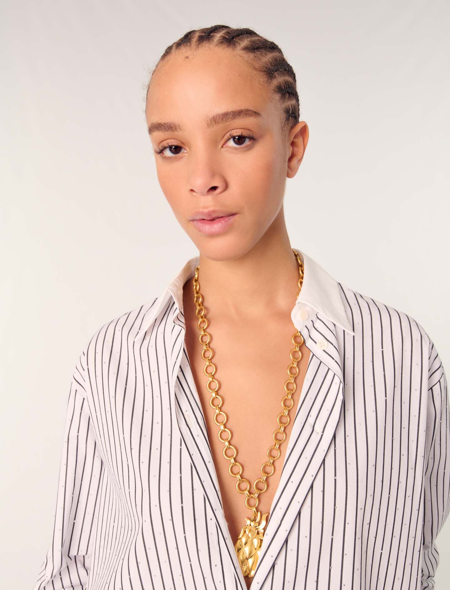 Rhinestone striped shirt