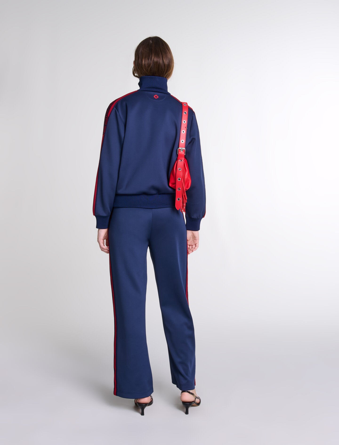 Striped zip-up sweatshirt