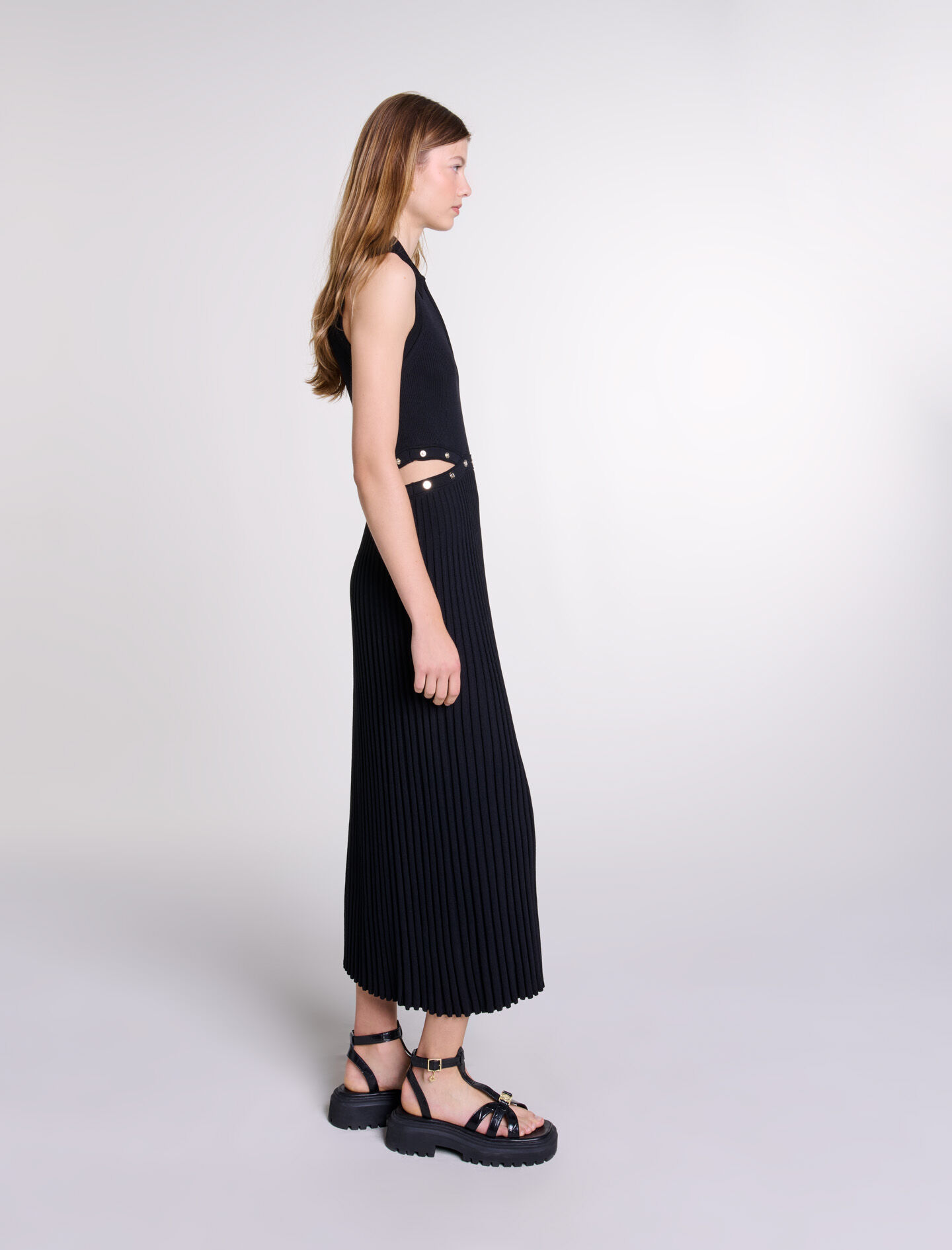 Rib knit maxi dress