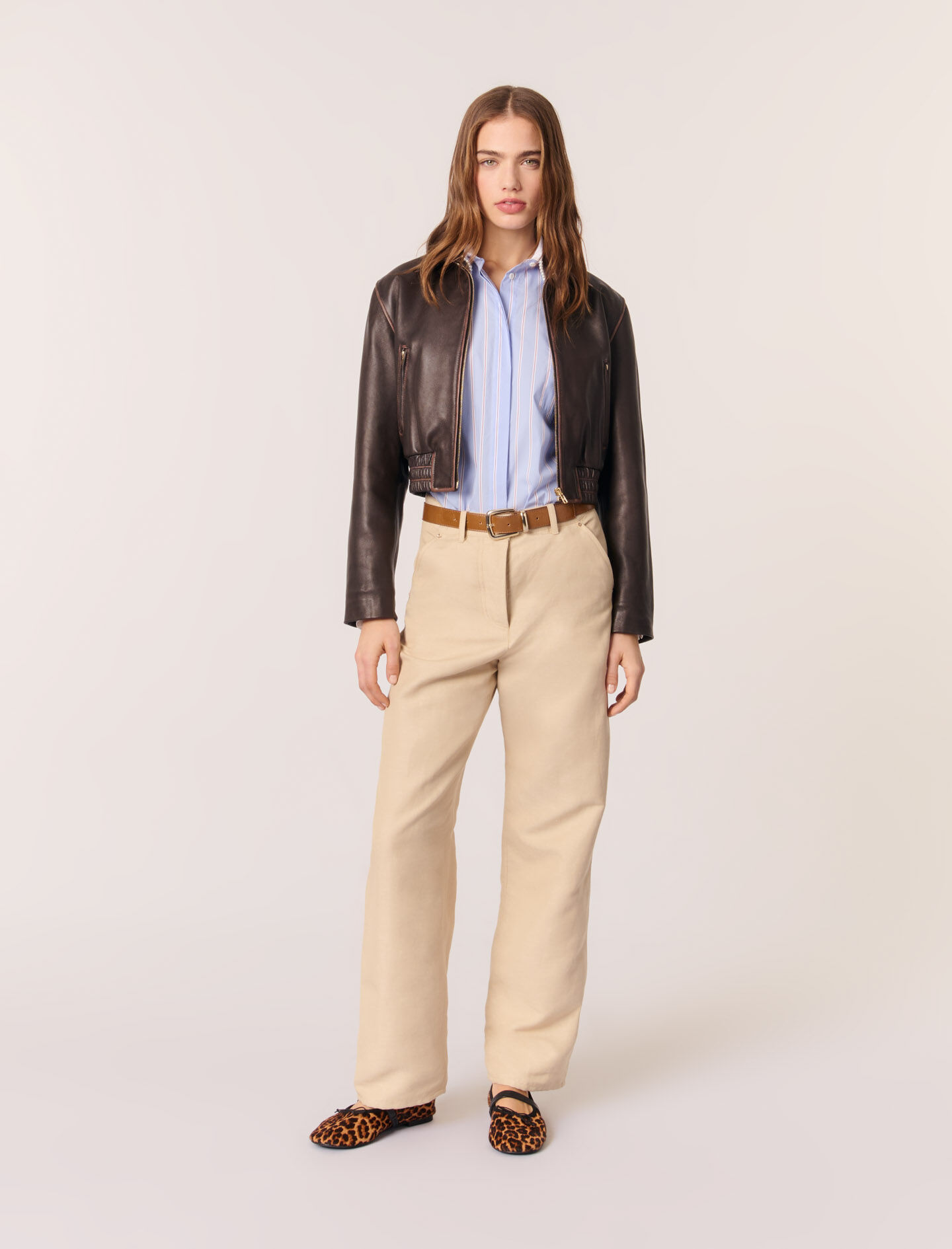 Linen and cotton suit trousers