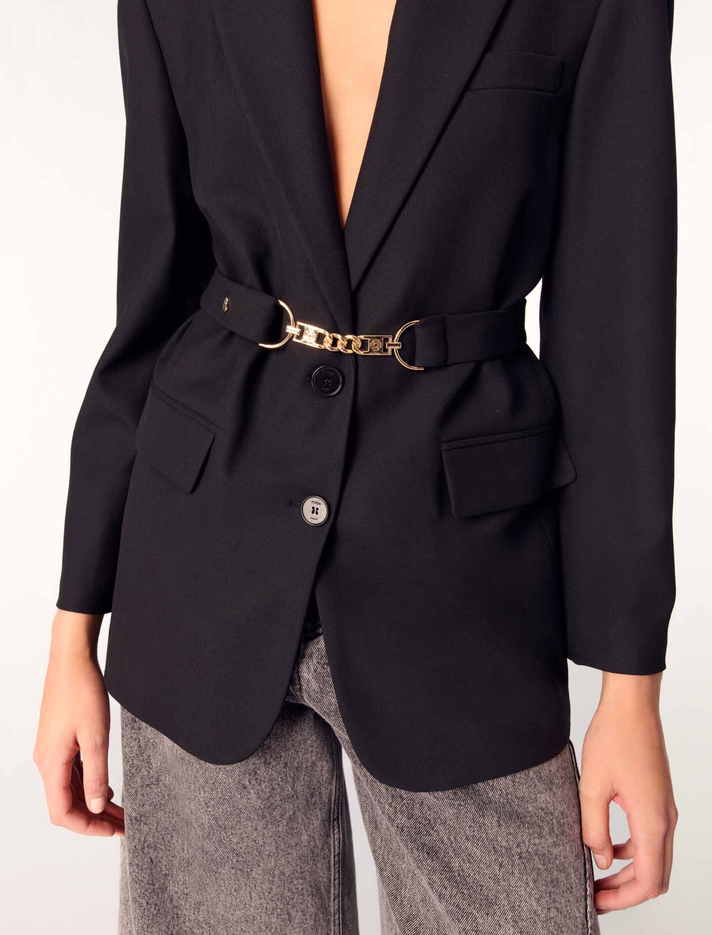 Belted suit jacket