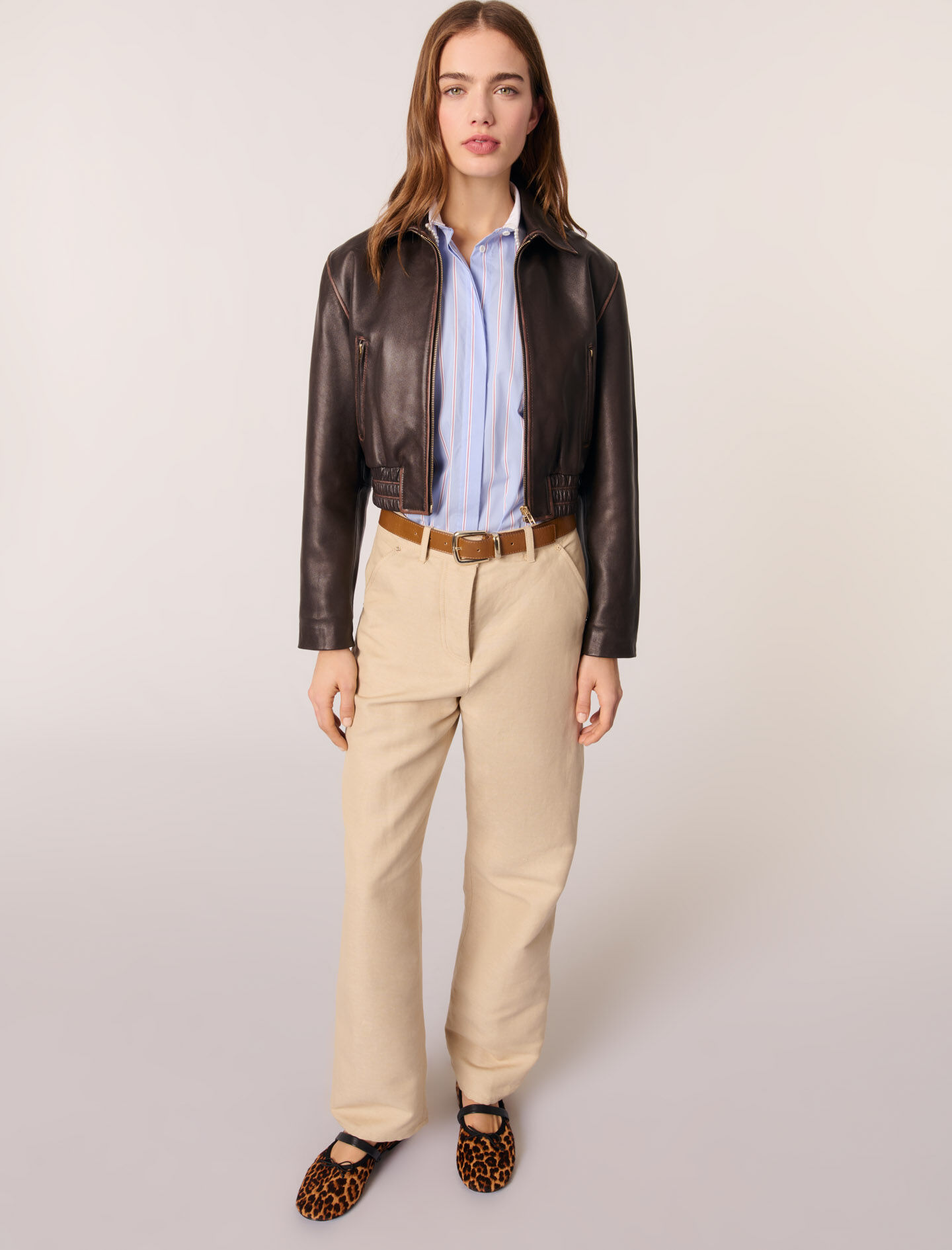 Linen and cotton suit trousers