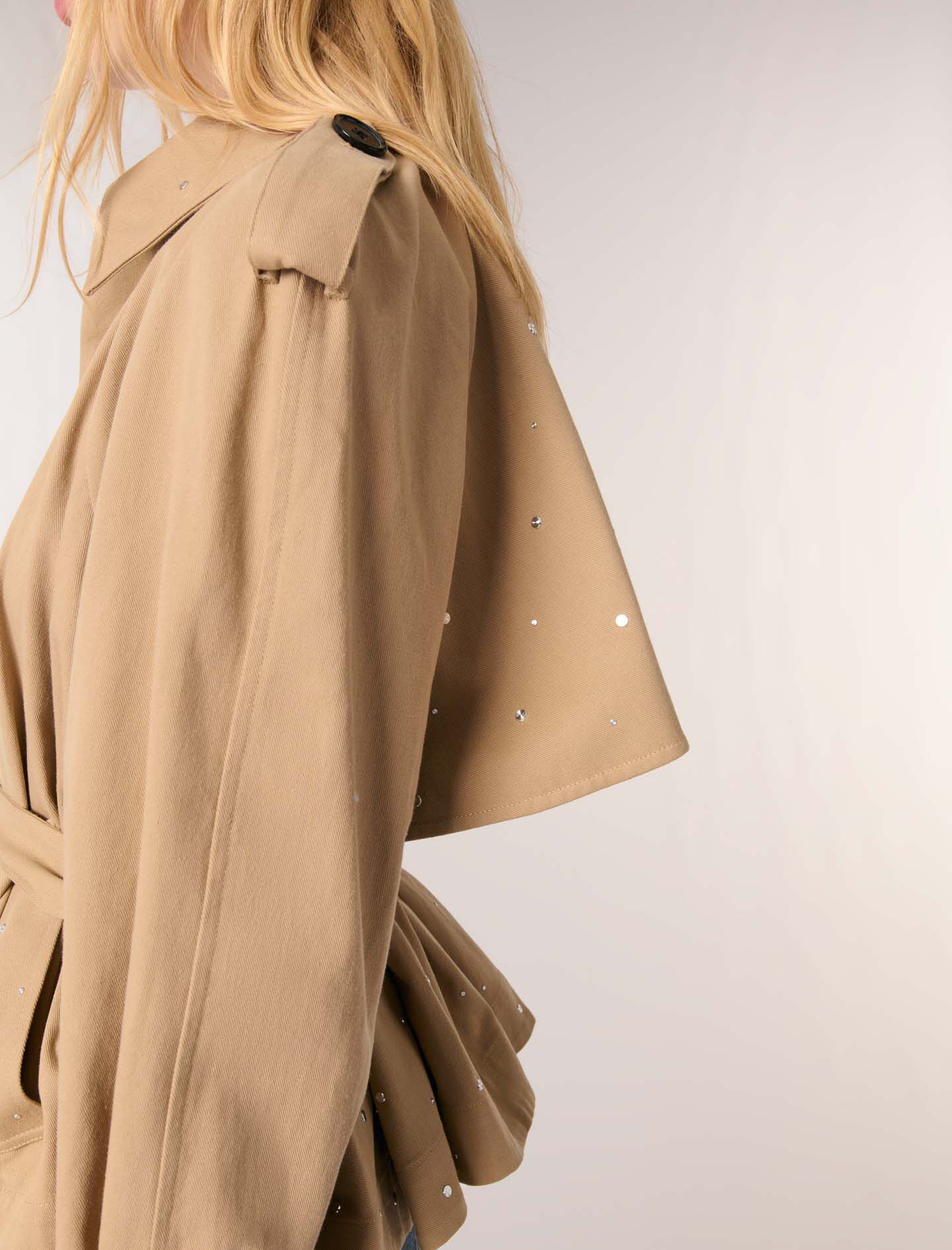 Short studded trench coat