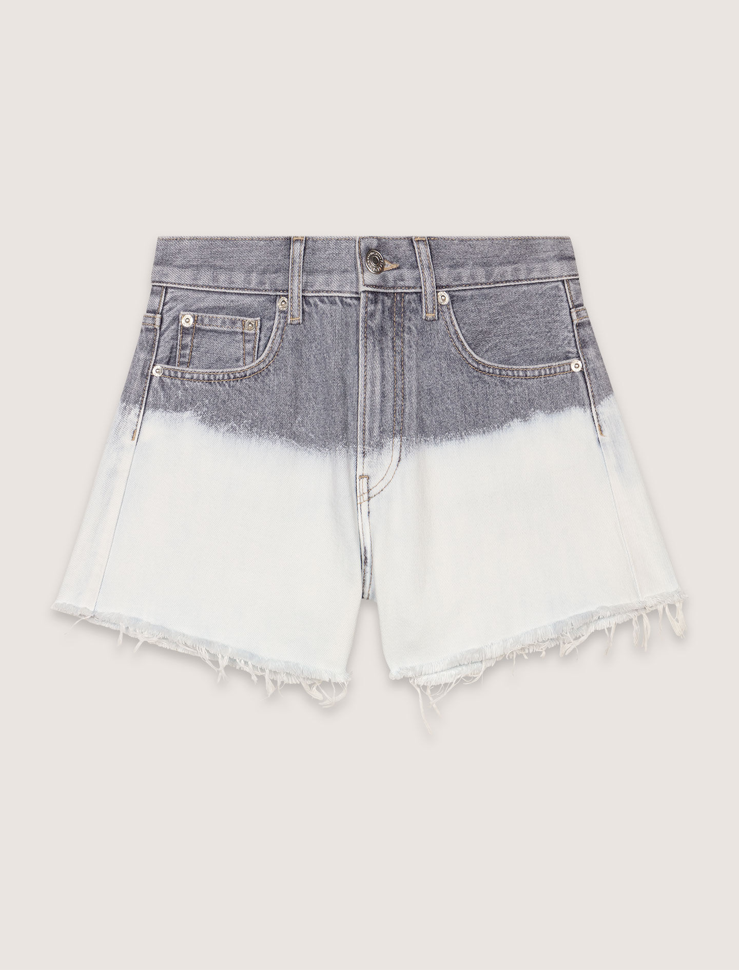 Tie-dye denim shorts