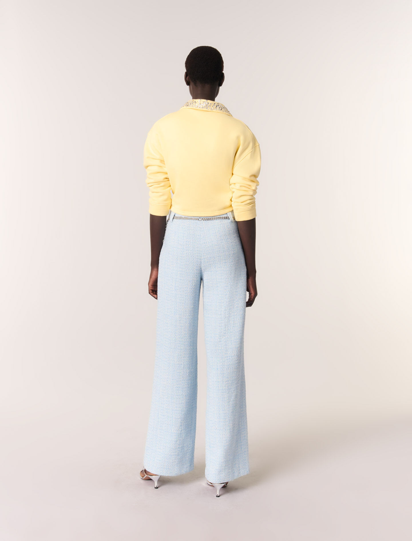 Tweed trousers with belt