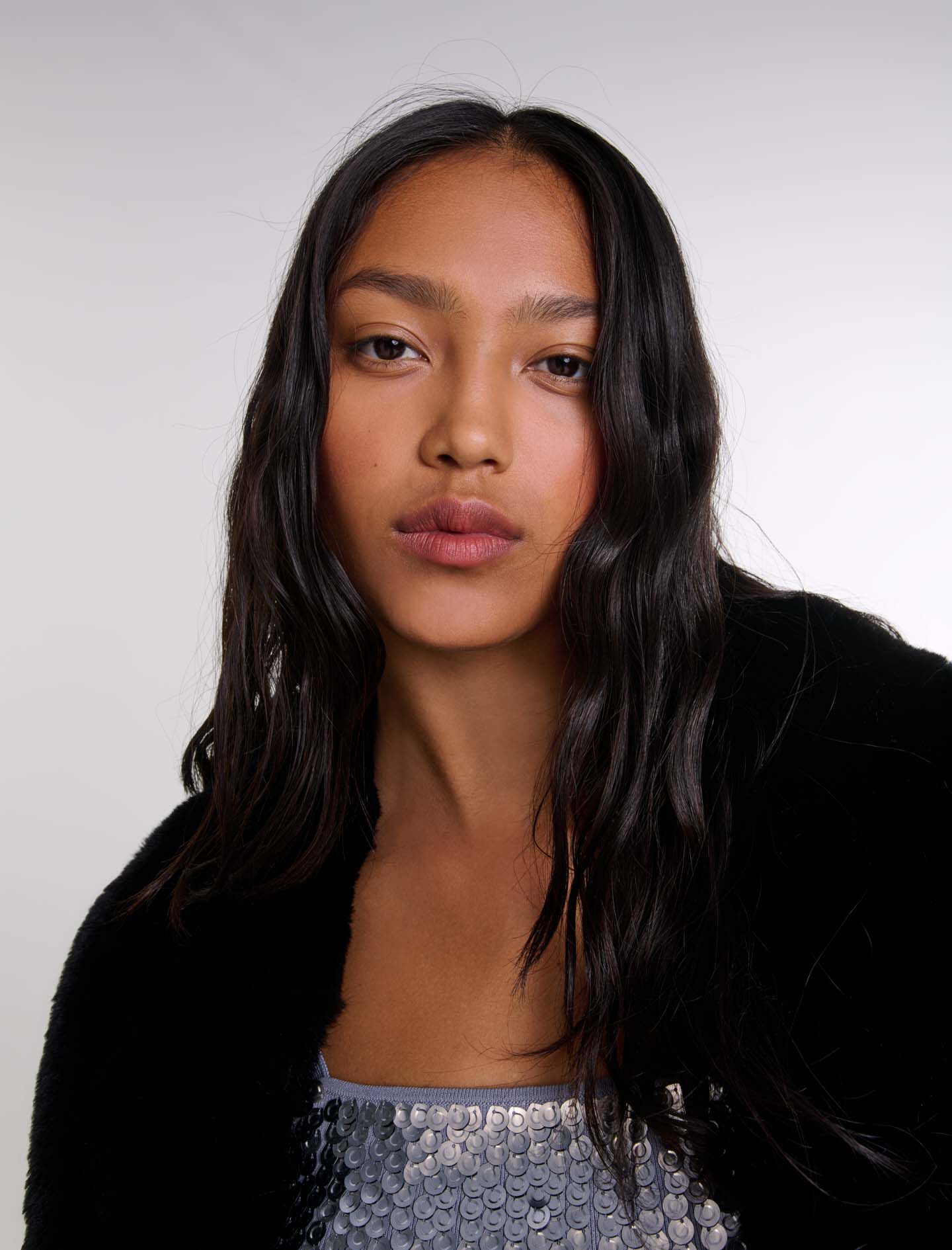 Double-faced faux fur coat