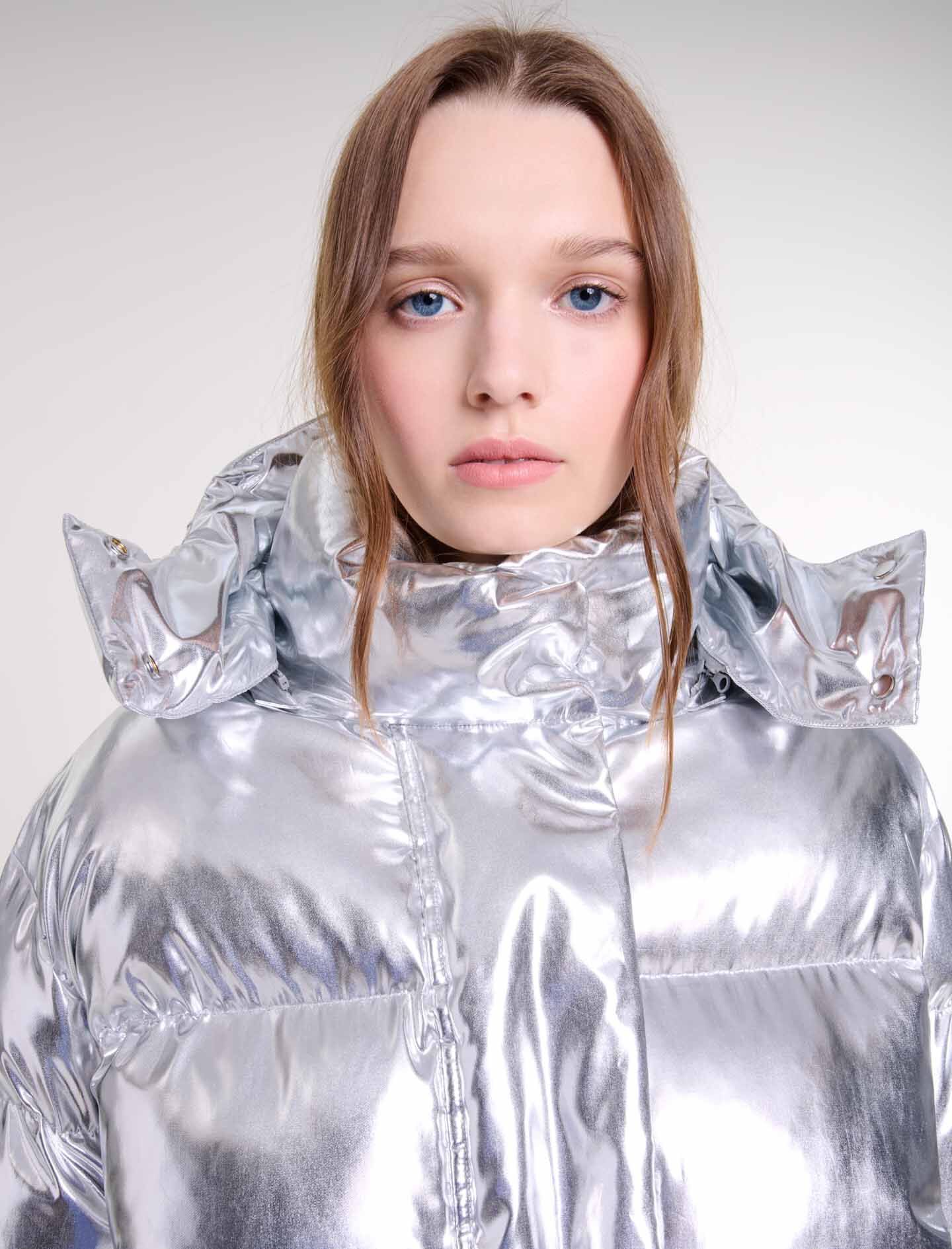 Silver hooded jacket